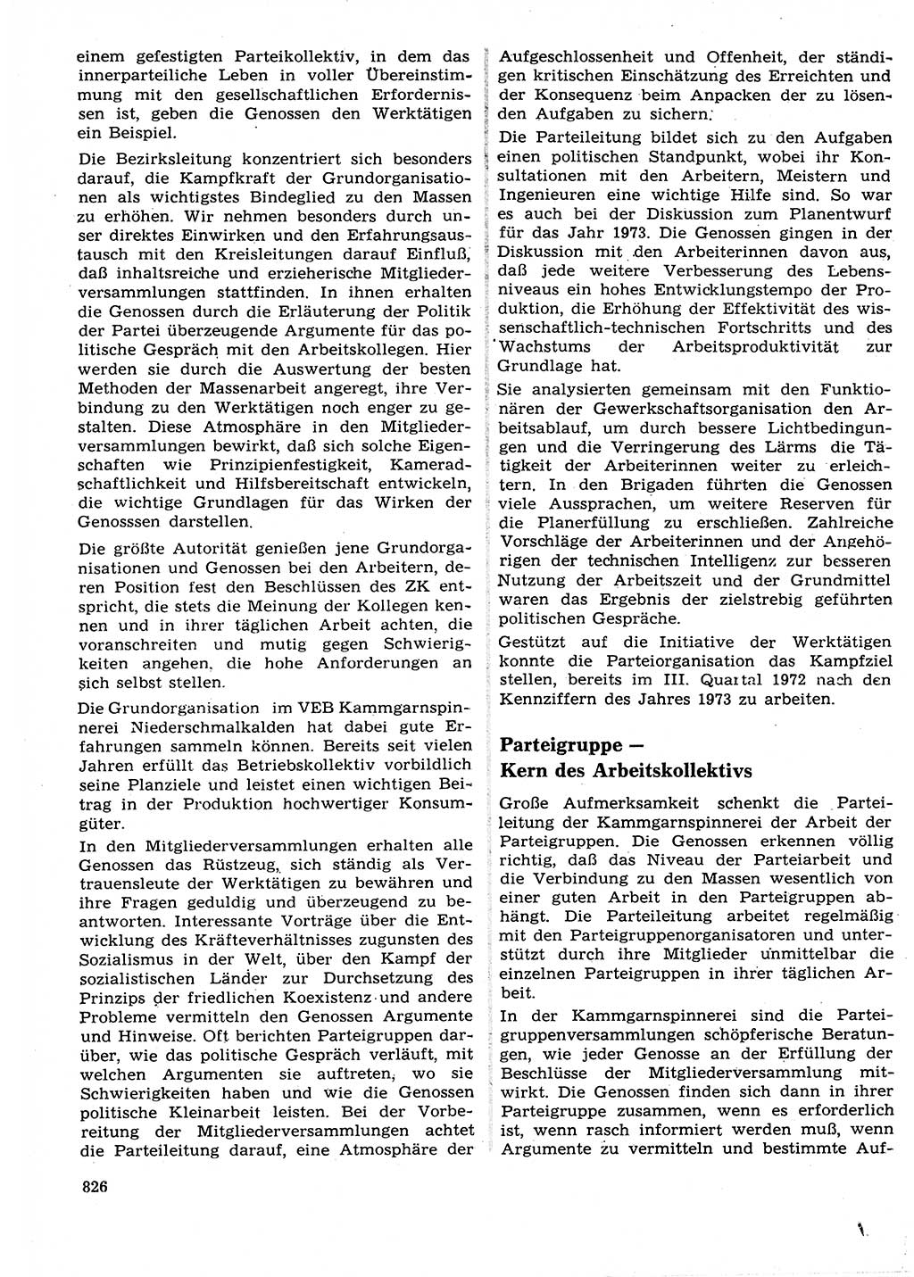 Neuer Weg (NW), Organ des Zentralkomitees (ZK) der SED (Sozialistische Einheitspartei Deutschlands) für Fragen des Parteilebens, 27. Jahrgang [Deutsche Demokratische Republik (DDR)] 1972, Seite 826 (NW ZK SED DDR 1972, S. 826)