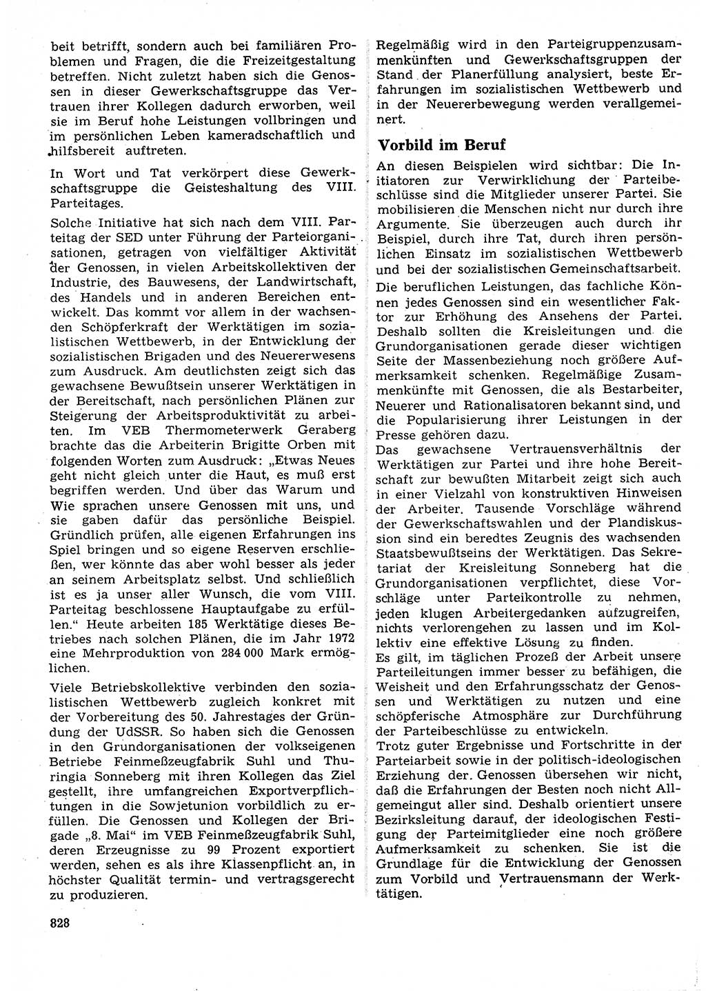 Neuer Weg (NW), Organ des Zentralkomitees (ZK) der SED (Sozialistische Einheitspartei Deutschlands) für Fragen des Parteilebens, 27. Jahrgang [Deutsche Demokratische Republik (DDR)] 1972, Seite 828 (NW ZK SED DDR 1972, S. 828)