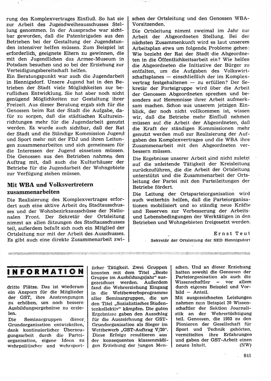 Neuer Weg (NW), Organ des Zentralkomitees (ZK) der SED (Sozialistische Einheitspartei Deutschlands) für Fragen des Parteilebens, 27. Jahrgang [Deutsche Demokratische Republik (DDR)] 1972, Seite 841 (NW ZK SED DDR 1972, S. 841)