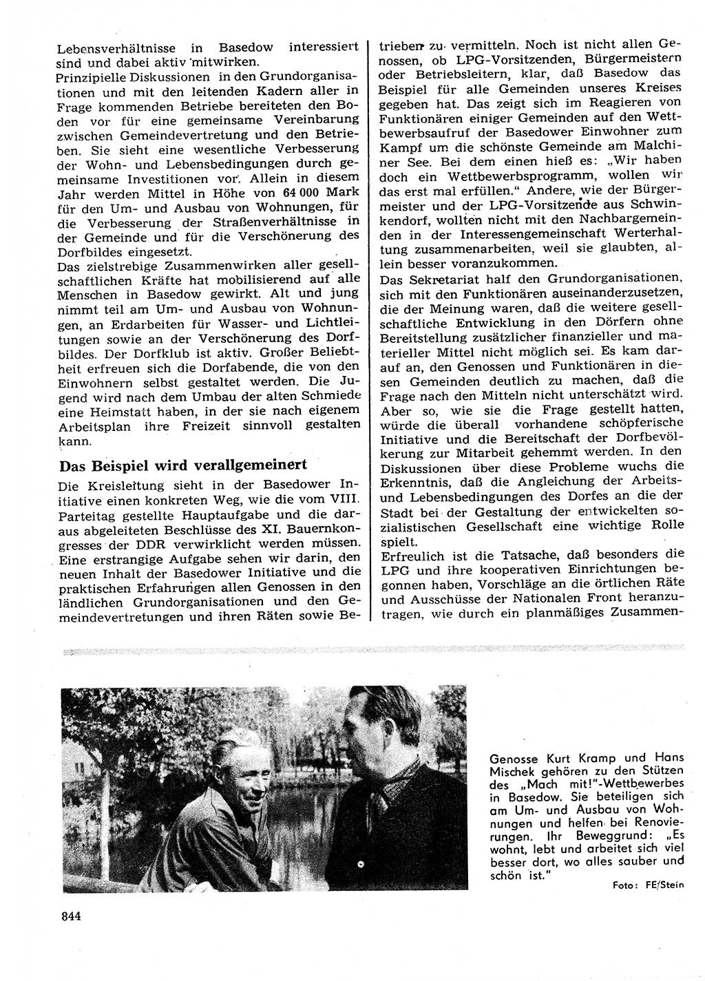 Neuer Weg (NW), Organ des Zentralkomitees (ZK) der SED (Sozialistische Einheitspartei Deutschlands) für Fragen des Parteilebens, 27. Jahrgang [Deutsche Demokratische Republik (DDR)] 1972, Seite 844 (NW ZK SED DDR 1972, S. 844)