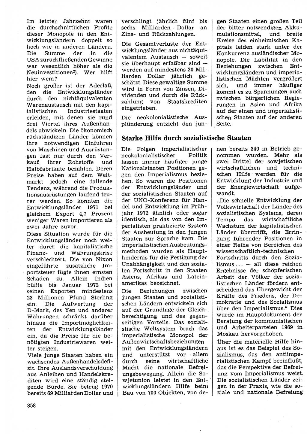Neuer Weg (NW), Organ des Zentralkomitees (ZK) der SED (Sozialistische Einheitspartei Deutschlands) für Fragen des Parteilebens, 27. Jahrgang [Deutsche Demokratische Republik (DDR)] 1972, Seite 858 (NW ZK SED DDR 1972, S. 858)