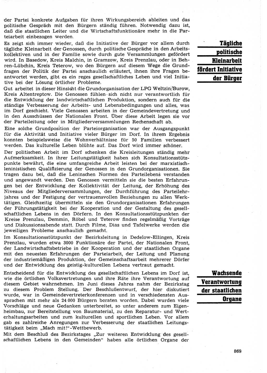 Neuer Weg (NW), Organ des Zentralkomitees (ZK) der SED (Sozialistische Einheitspartei Deutschlands) für Fragen des Parteilebens, 27. Jahrgang [Deutsche Demokratische Republik (DDR)] 1972, Seite 869 (NW ZK SED DDR 1972, S. 869)