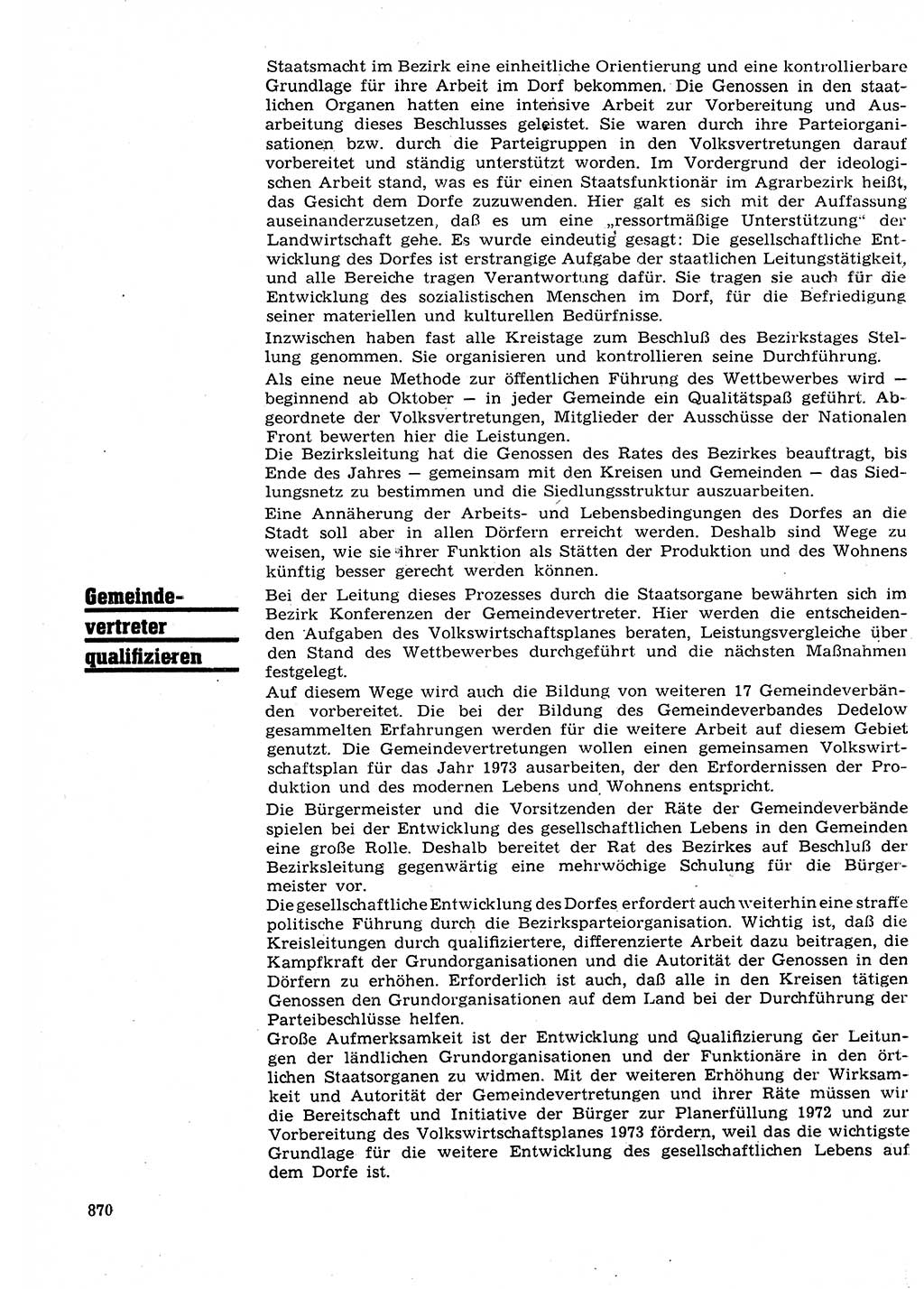 Neuer Weg (NW), Organ des Zentralkomitees (ZK) der SED (Sozialistische Einheitspartei Deutschlands) für Fragen des Parteilebens, 27. Jahrgang [Deutsche Demokratische Republik (DDR)] 1972, Seite 870 (NW ZK SED DDR 1972, S. 870)