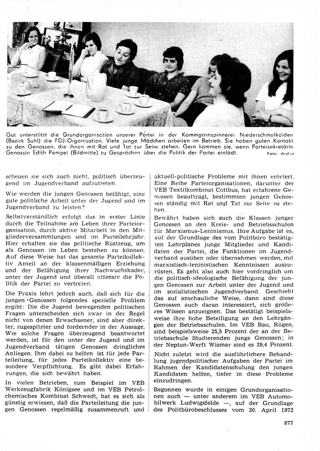 Neuer Weg (NW), Organ des Zentralkomitees (ZK) der SED (Sozialistische Einheitspartei Deutschlands) für Fragen des Parteilebens, 27. Jahrgang [Deutsche Demokratische Republik (DDR)] 1972, Seite 877 (NW ZK SED DDR 1972, S. 877)