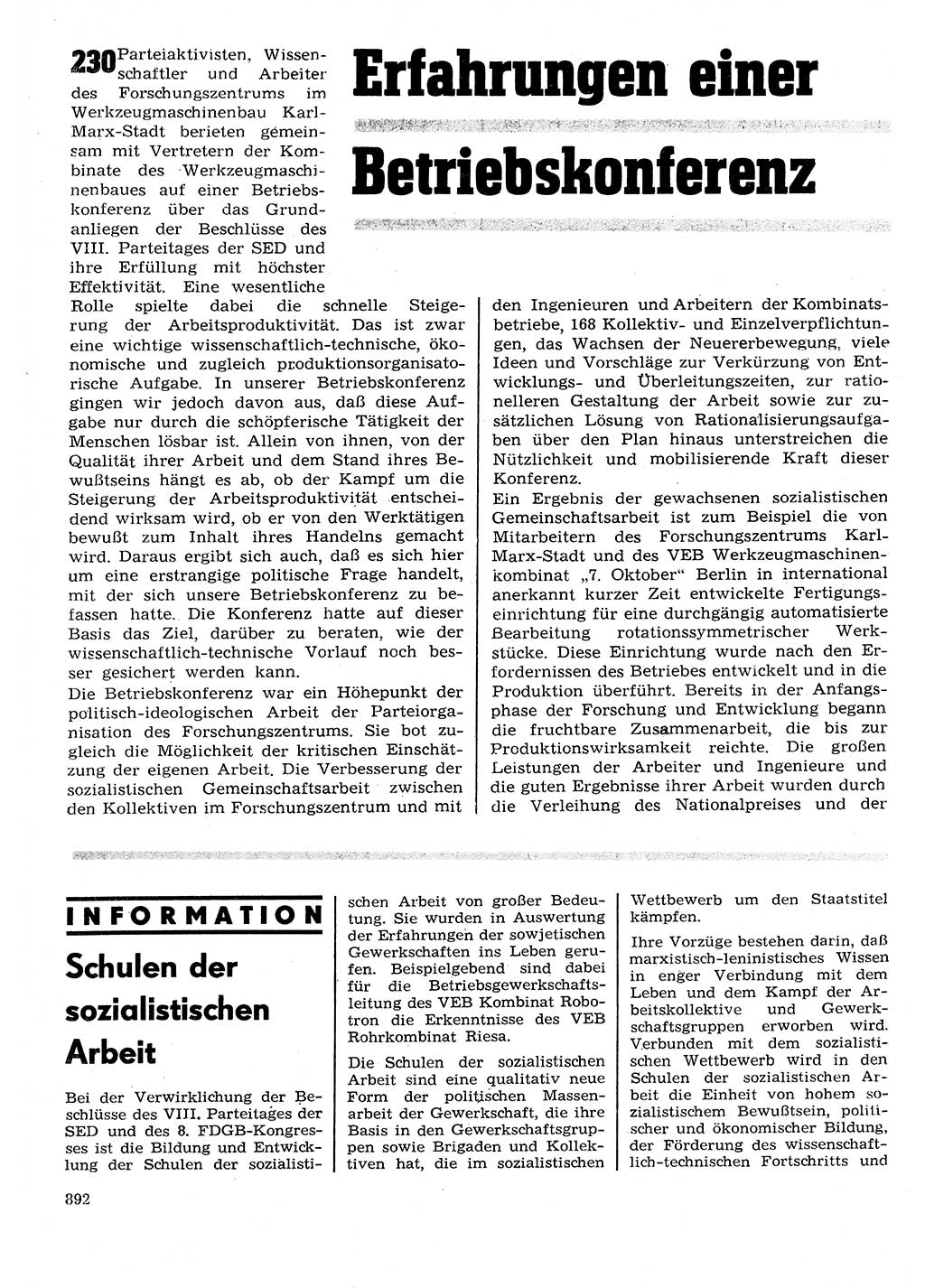Neuer Weg (NW), Organ des Zentralkomitees (ZK) der SED (Sozialistische Einheitspartei Deutschlands) für Fragen des Parteilebens, 27. Jahrgang [Deutsche Demokratische Republik (DDR)] 1972, Seite 892 (NW ZK SED DDR 1972, S. 892)
