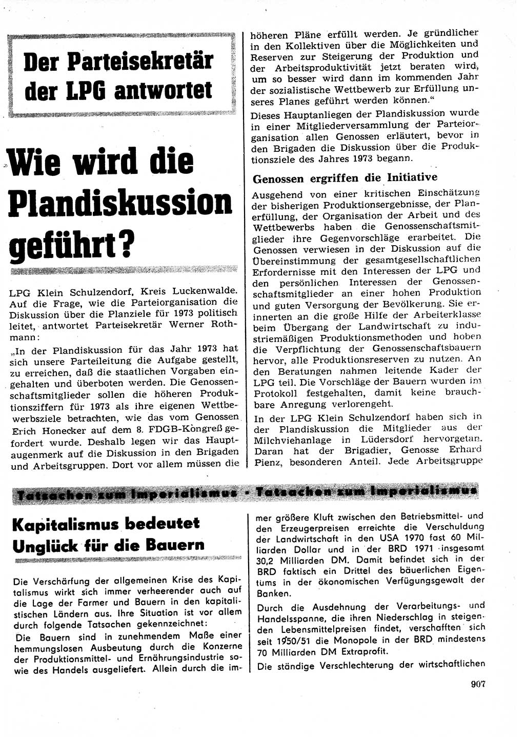 Neuer Weg (NW), Organ des Zentralkomitees (ZK) der SED (Sozialistische Einheitspartei Deutschlands) für Fragen des Parteilebens, 27. Jahrgang [Deutsche Demokratische Republik (DDR)] 1972, Seite 907 (NW ZK SED DDR 1972, S. 907)