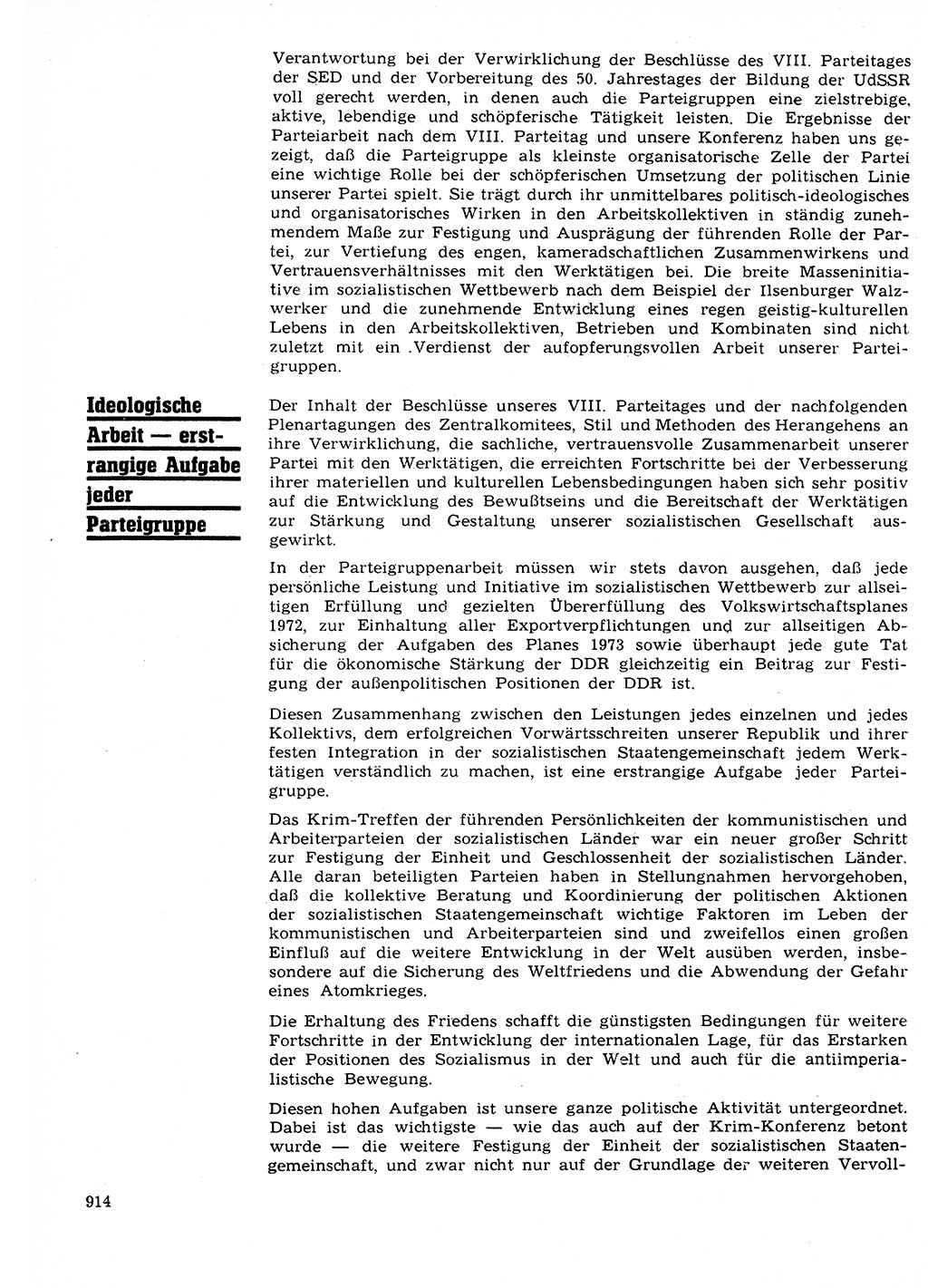 Neuer Weg (NW), Organ des Zentralkomitees (ZK) der SED (Sozialistische Einheitspartei Deutschlands) für Fragen des Parteilebens, 27. Jahrgang [Deutsche Demokratische Republik (DDR)] 1972, Seite 914 (NW ZK SED DDR 1972, S. 914)