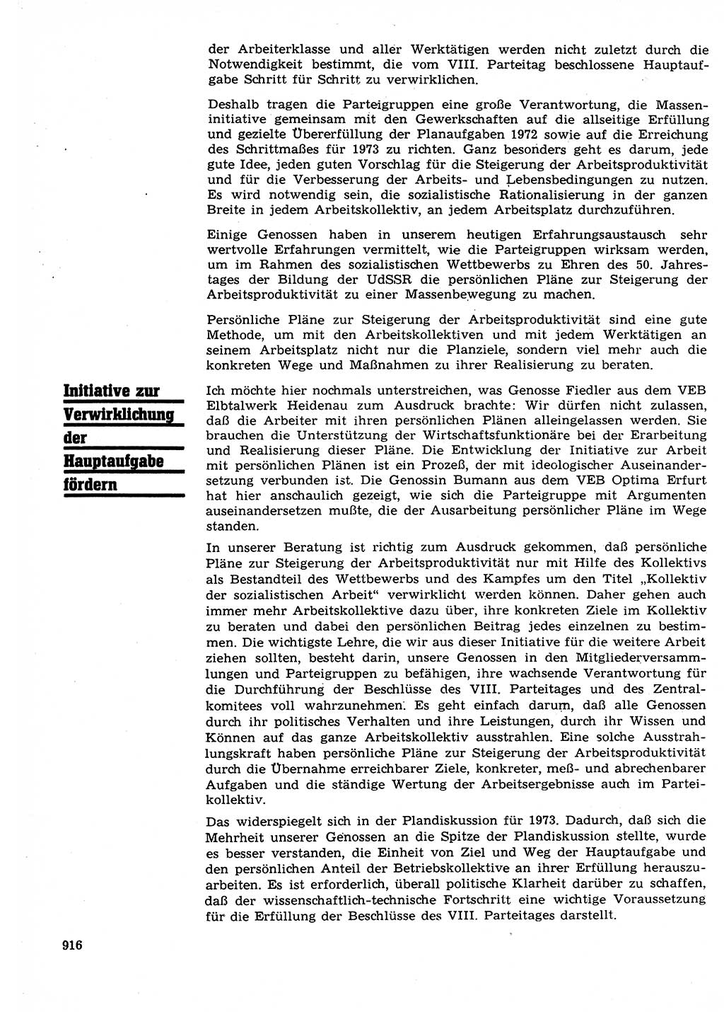 Neuer Weg (NW), Organ des Zentralkomitees (ZK) der SED (Sozialistische Einheitspartei Deutschlands) für Fragen des Parteilebens, 27. Jahrgang [Deutsche Demokratische Republik (DDR)] 1972, Seite 916 (NW ZK SED DDR 1972, S. 916)