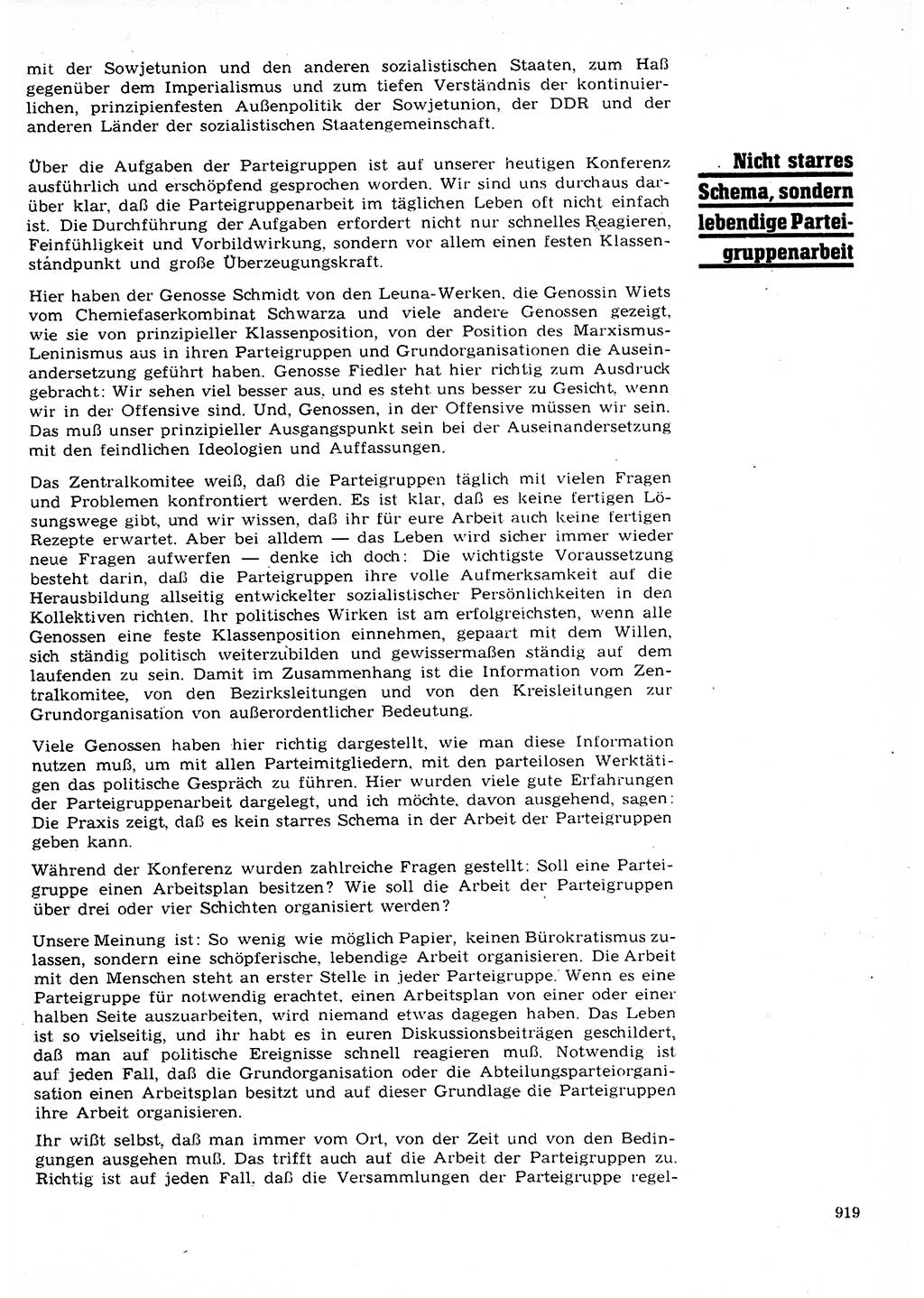 Neuer Weg (NW), Organ des Zentralkomitees (ZK) der SED (Sozialistische Einheitspartei Deutschlands) für Fragen des Parteilebens, 27. Jahrgang [Deutsche Demokratische Republik (DDR)] 1972, Seite 919 (NW ZK SED DDR 1972, S. 919)