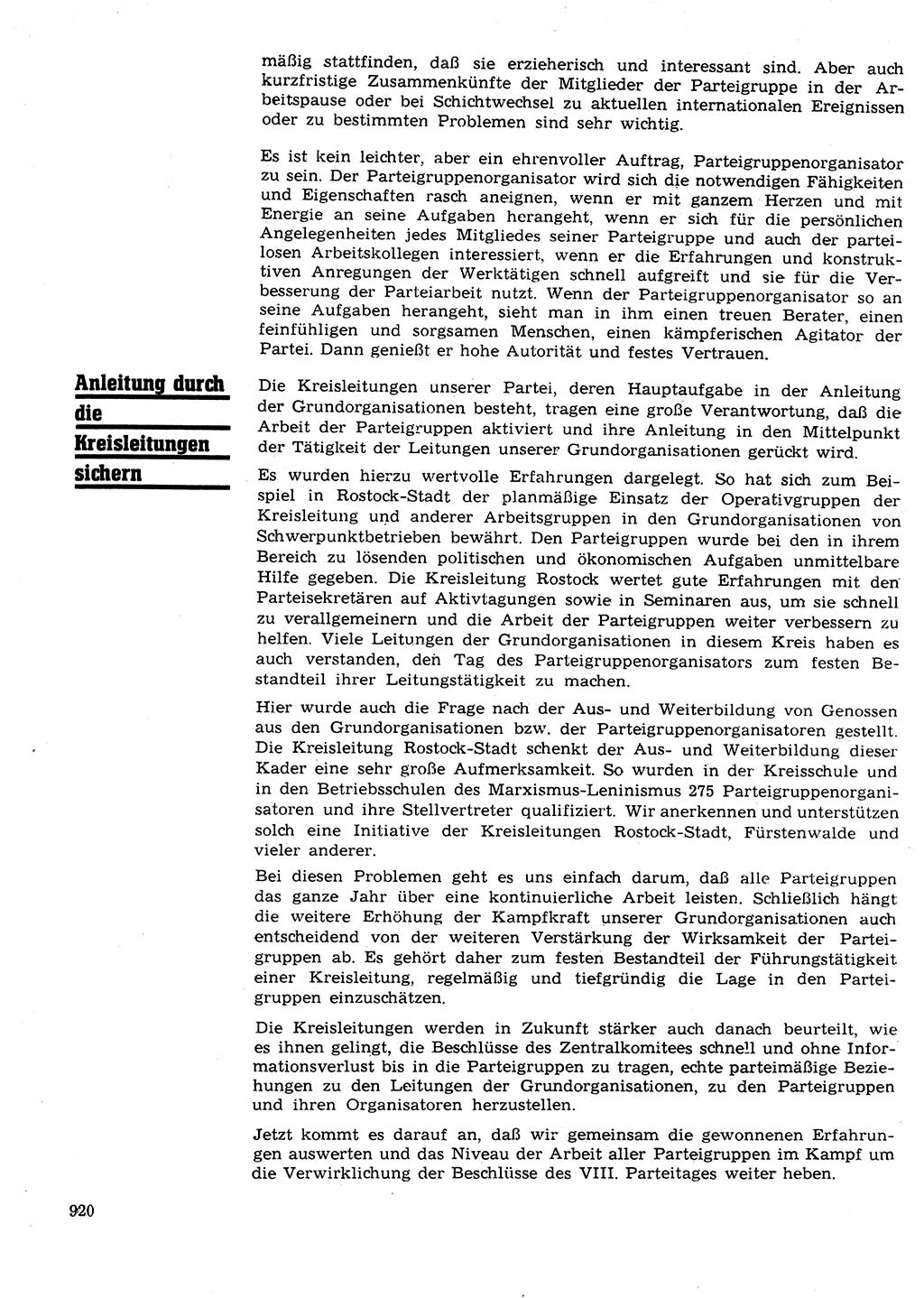 Neuer Weg (NW), Organ des Zentralkomitees (ZK) der SED (Sozialistische Einheitspartei Deutschlands) für Fragen des Parteilebens, 27. Jahrgang [Deutsche Demokratische Republik (DDR)] 1972, Seite 920 (NW ZK SED DDR 1972, S. 920)