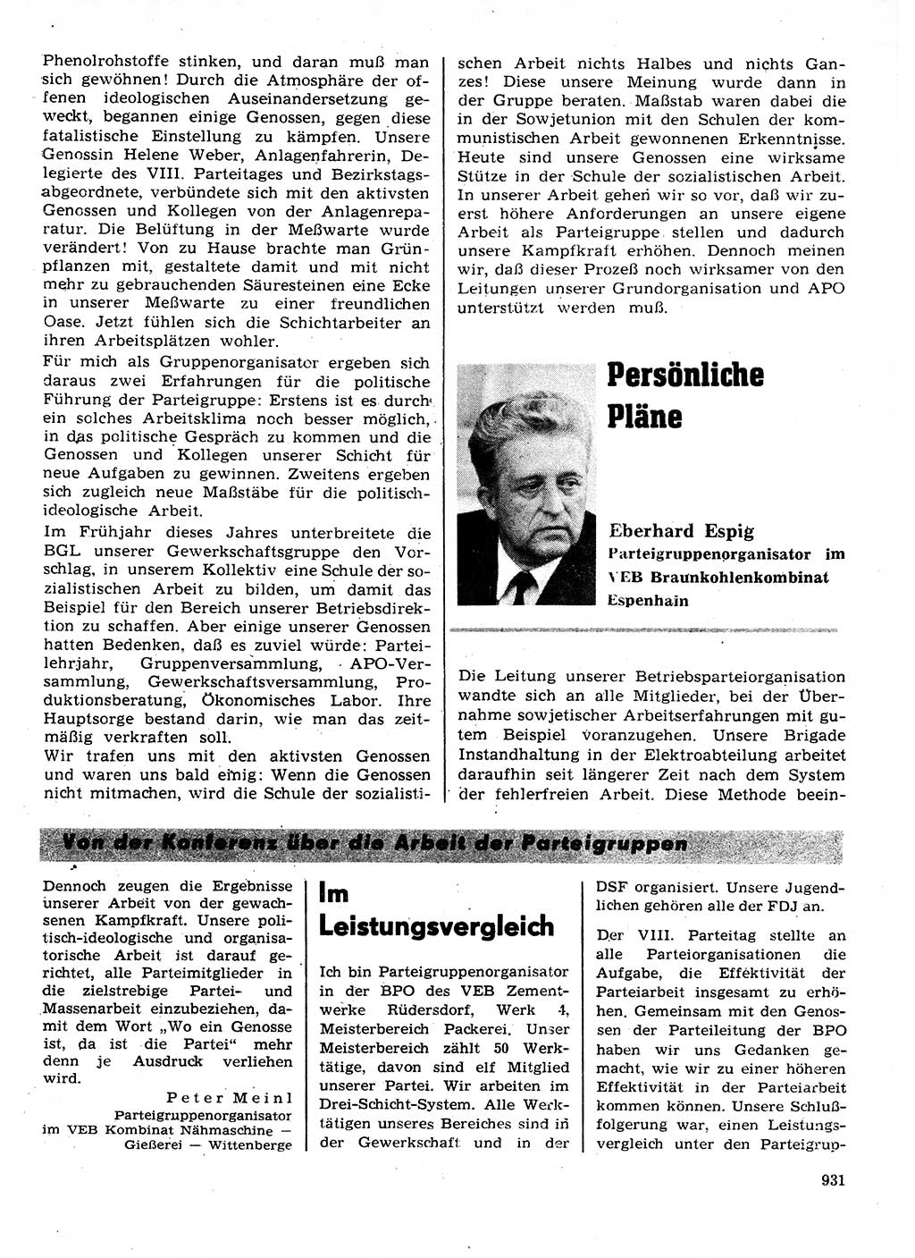 Neuer Weg (NW), Organ des Zentralkomitees (ZK) der SED (Sozialistische Einheitspartei Deutschlands) für Fragen des Parteilebens, 27. Jahrgang [Deutsche Demokratische Republik (DDR)] 1972, Seite 931 (NW ZK SED DDR 1972, S. 931)