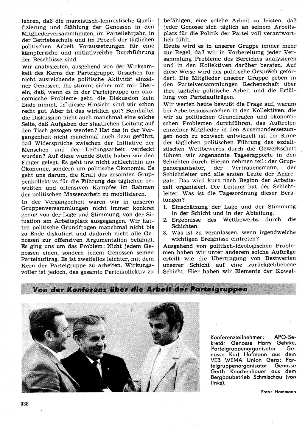 Neuer Weg (NW), Organ des Zentralkomitees (ZK) der SED (Sozialistische Einheitspartei Deutschlands) für Fragen des Parteilebens, 27. Jahrgang [Deutsche Demokratische Republik (DDR)] 1972, Seite 938 (NW ZK SED DDR 1972, S. 938)