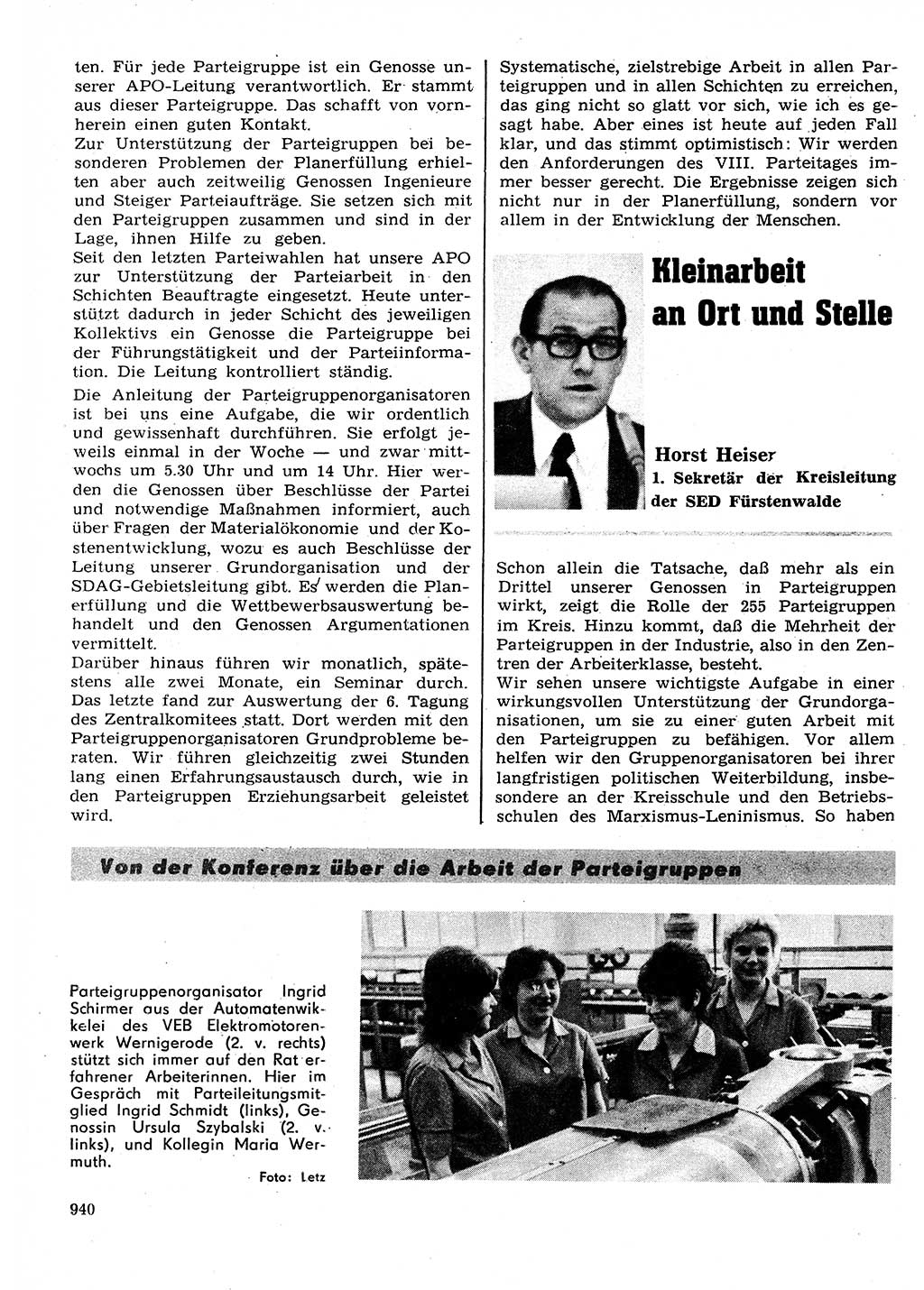 Neuer Weg (NW), Organ des Zentralkomitees (ZK) der SED (Sozialistische Einheitspartei Deutschlands) für Fragen des Parteilebens, 27. Jahrgang [Deutsche Demokratische Republik (DDR)] 1972, Seite 940 (NW ZK SED DDR 1972, S. 940)