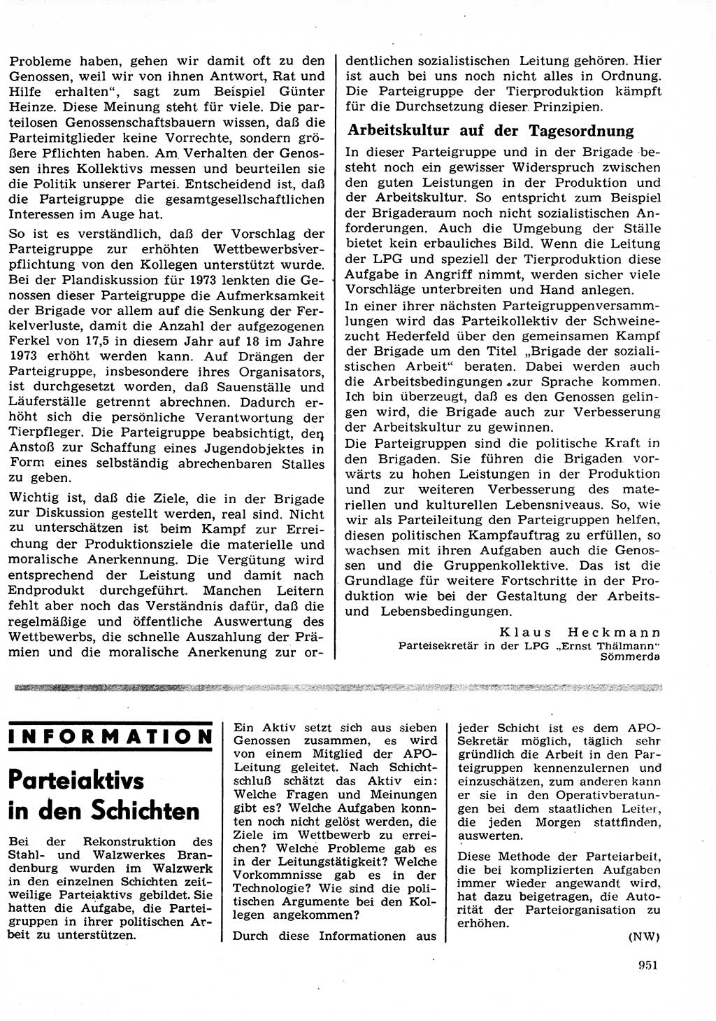 Neuer Weg (NW), Organ des Zentralkomitees (ZK) der SED (Sozialistische Einheitspartei Deutschlands) für Fragen des Parteilebens, 27. Jahrgang [Deutsche Demokratische Republik (DDR)] 1972, Seite 951 (NW ZK SED DDR 1972, S. 951)