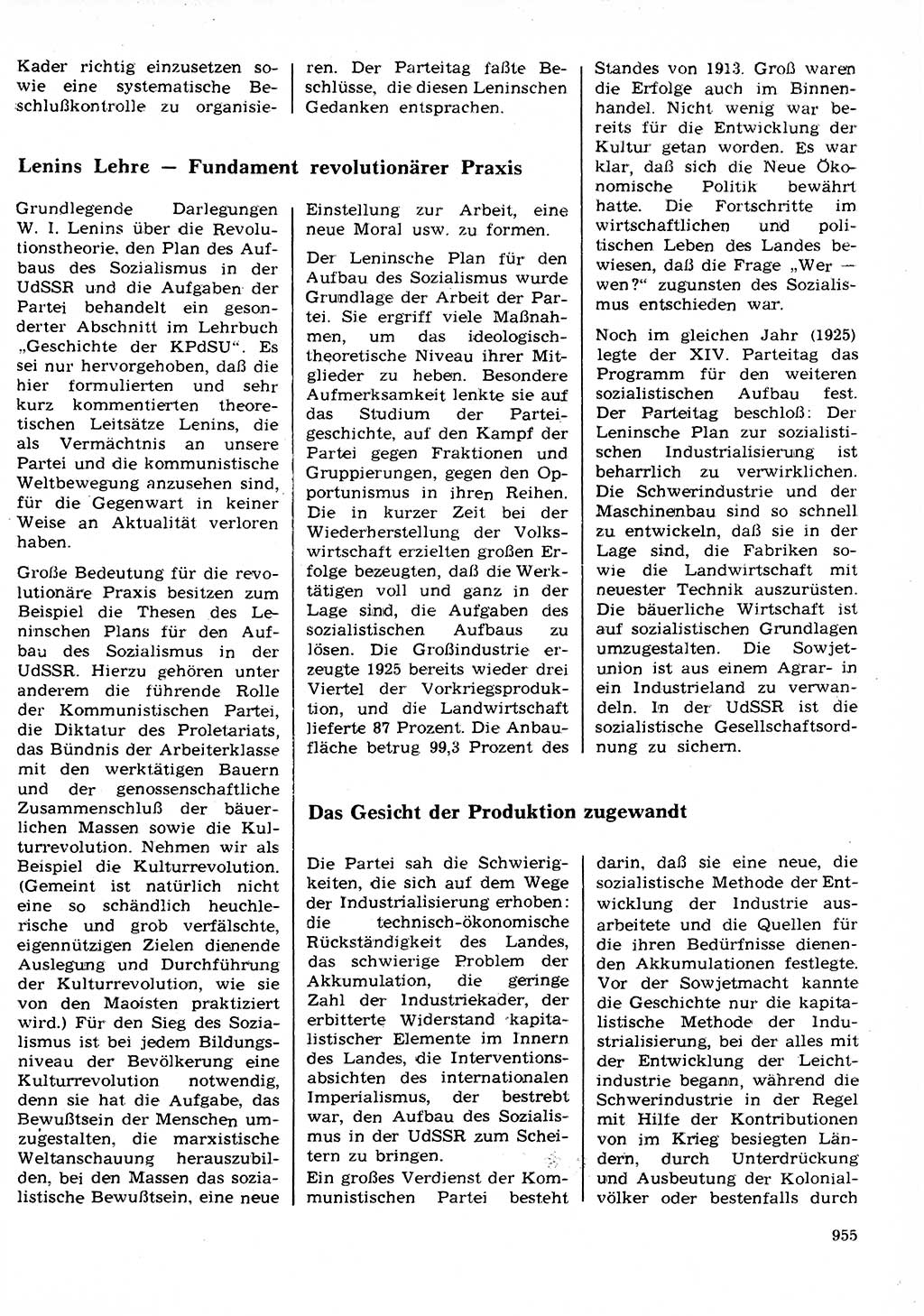 Neuer Weg (NW), Organ des Zentralkomitees (ZK) der SED (Sozialistische Einheitspartei Deutschlands) für Fragen des Parteilebens, 27. Jahrgang [Deutsche Demokratische Republik (DDR)] 1972, Seite 955 (NW ZK SED DDR 1972, S. 955)