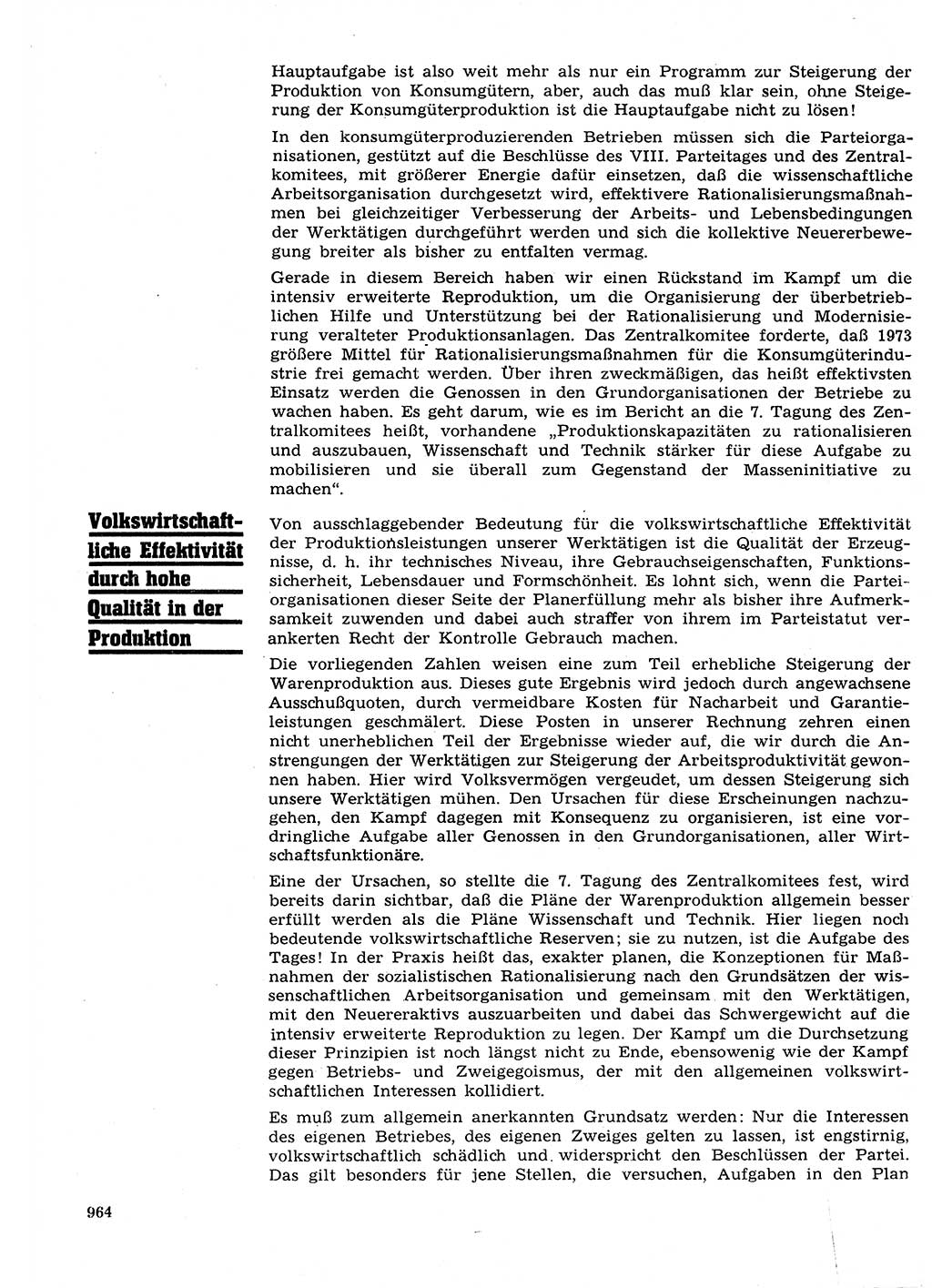 Neuer Weg (NW), Organ des Zentralkomitees (ZK) der SED (Sozialistische Einheitspartei Deutschlands) für Fragen des Parteilebens, 27. Jahrgang [Deutsche Demokratische Republik (DDR)] 1972, Seite 964 (NW ZK SED DDR 1972, S. 964)