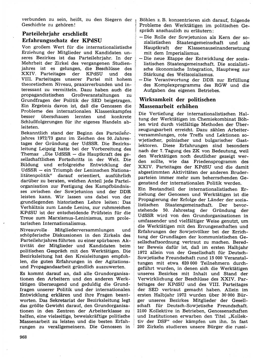Neuer Weg (NW), Organ des Zentralkomitees (ZK) der SED (Sozialistische Einheitspartei Deutschlands) für Fragen des Parteilebens, 27. Jahrgang [Deutsche Demokratische Republik (DDR)] 1972, Seite 968 (NW ZK SED DDR 1972, S. 968)