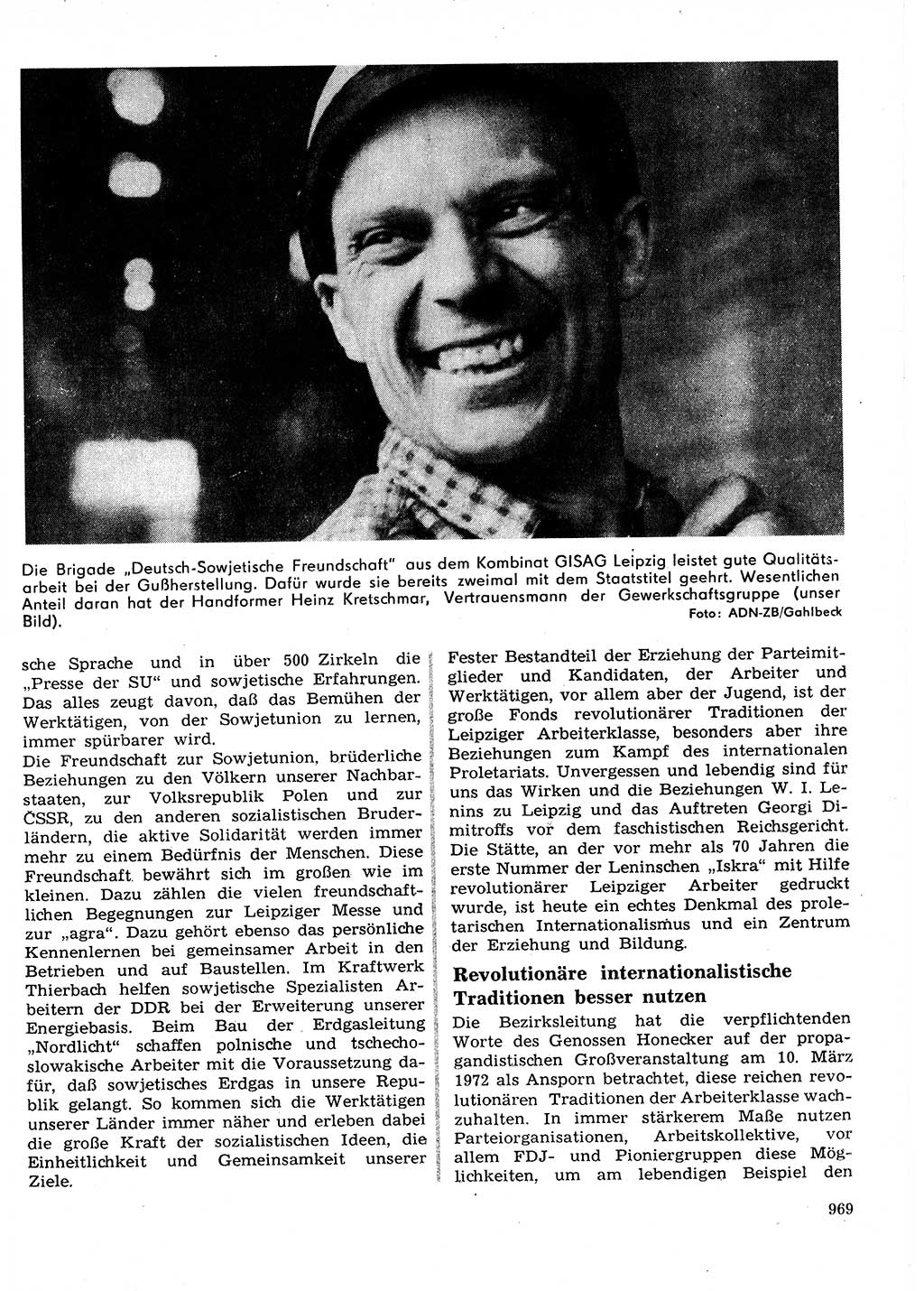Neuer Weg (NW), Organ des Zentralkomitees (ZK) der SED (Sozialistische Einheitspartei Deutschlands) für Fragen des Parteilebens, 27. Jahrgang [Deutsche Demokratische Republik (DDR)] 1972, Seite 969 (NW ZK SED DDR 1972, S. 969)