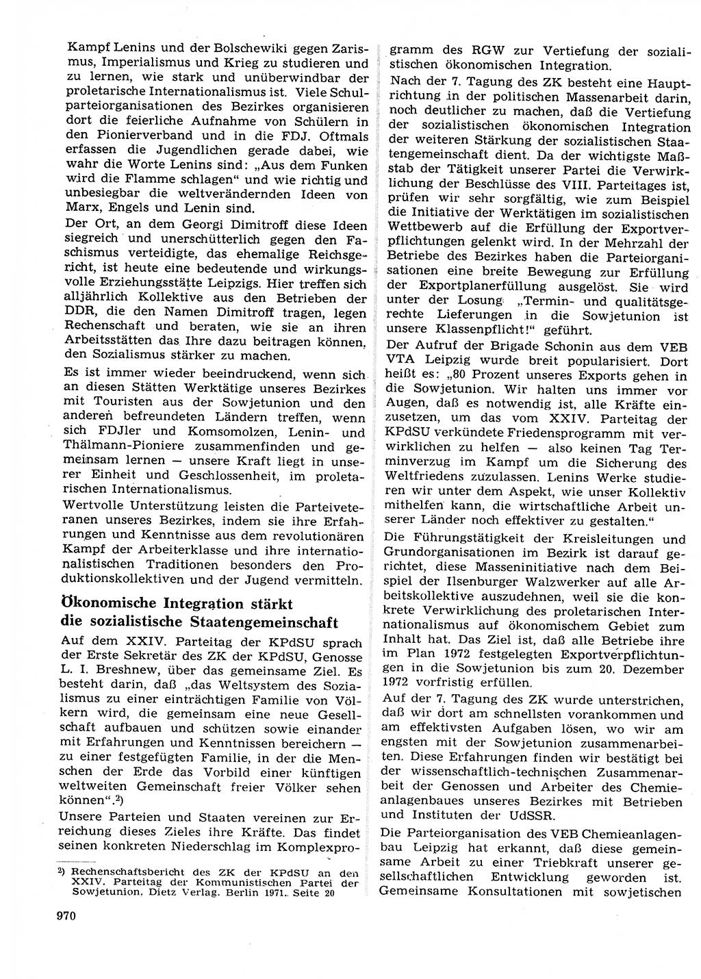 Neuer Weg (NW), Organ des Zentralkomitees (ZK) der SED (Sozialistische Einheitspartei Deutschlands) für Fragen des Parteilebens, 27. Jahrgang [Deutsche Demokratische Republik (DDR)] 1972, Seite 970 (NW ZK SED DDR 1972, S. 970)