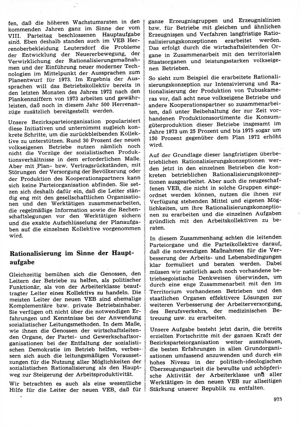 Neuer Weg (NW), Organ des Zentralkomitees (ZK) der SED (Sozialistische Einheitspartei Deutschlands) für Fragen des Parteilebens, 27. Jahrgang [Deutsche Demokratische Republik (DDR)] 1972, Seite 975 (NW ZK SED DDR 1972, S. 975)