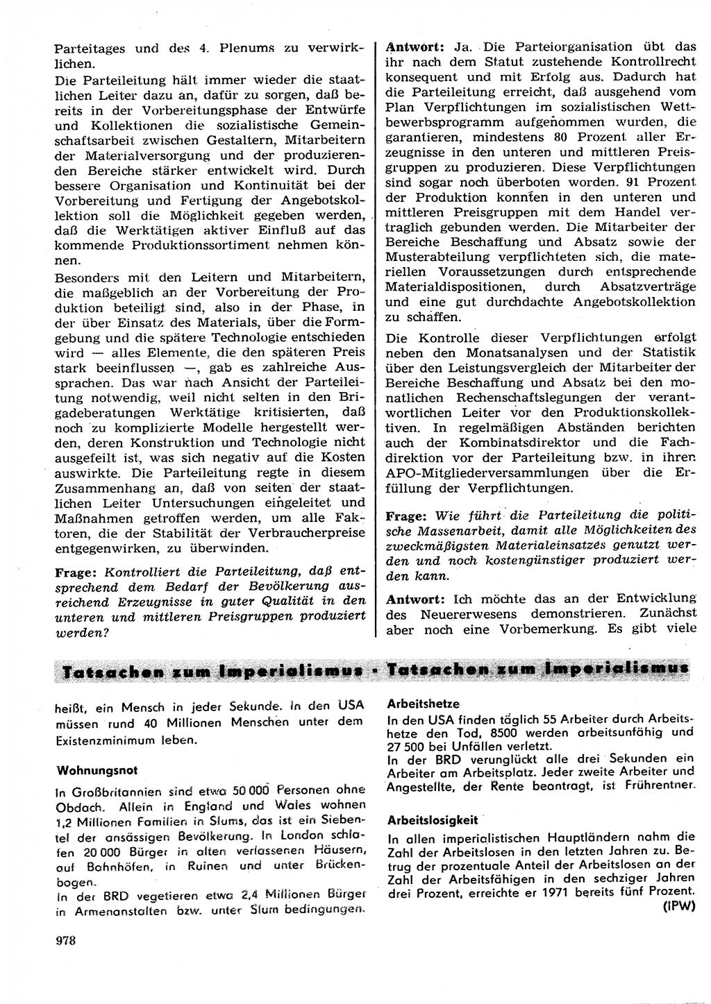 Neuer Weg (NW), Organ des Zentralkomitees (ZK) der SED (Sozialistische Einheitspartei Deutschlands) für Fragen des Parteilebens, 27. Jahrgang [Deutsche Demokratische Republik (DDR)] 1972, Seite 978 (NW ZK SED DDR 1972, S. 978)