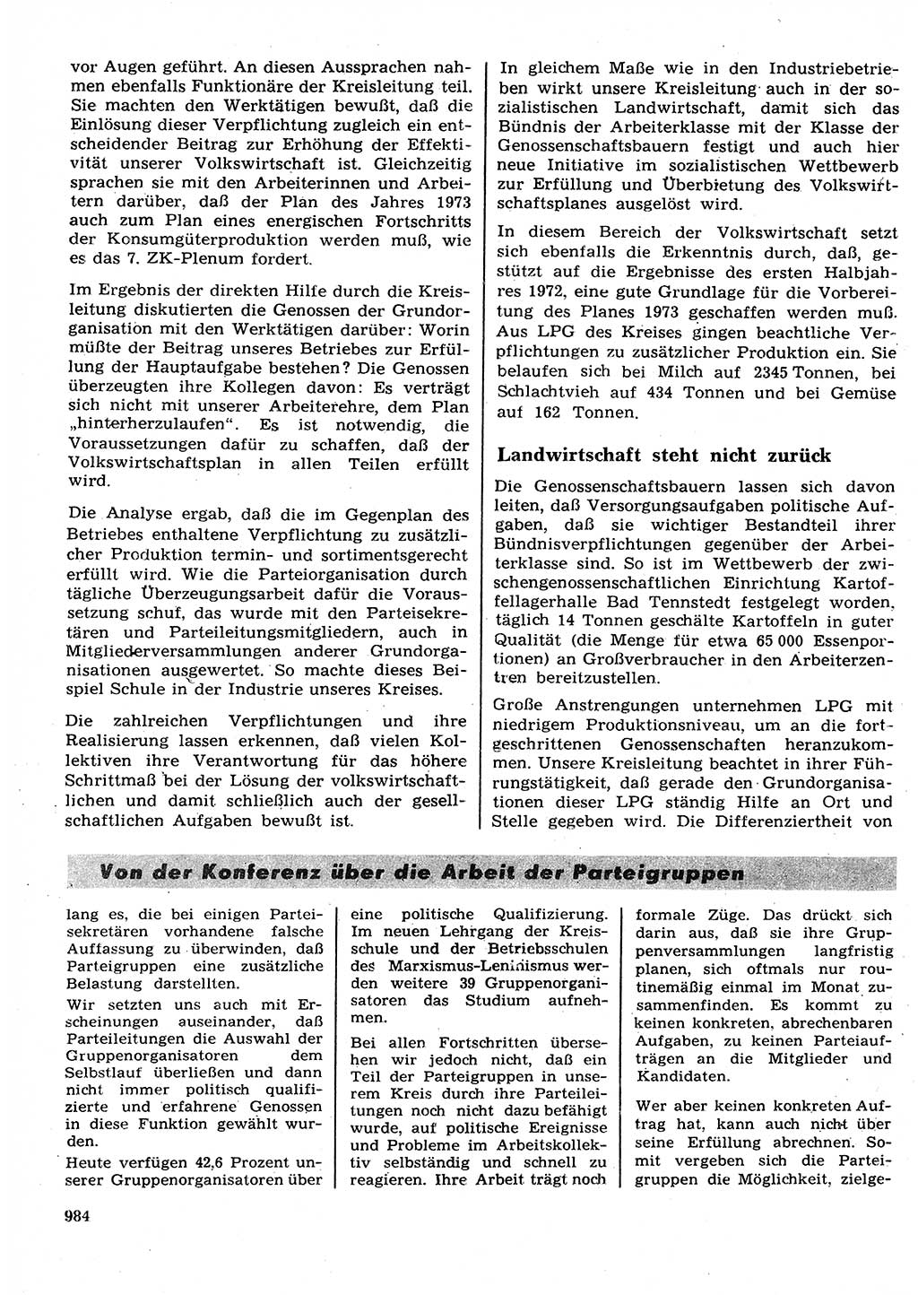 Neuer Weg (NW), Organ des Zentralkomitees (ZK) der SED (Sozialistische Einheitspartei Deutschlands) für Fragen des Parteilebens, 27. Jahrgang [Deutsche Demokratische Republik (DDR)] 1972, Seite 984 (NW ZK SED DDR 1972, S. 984)