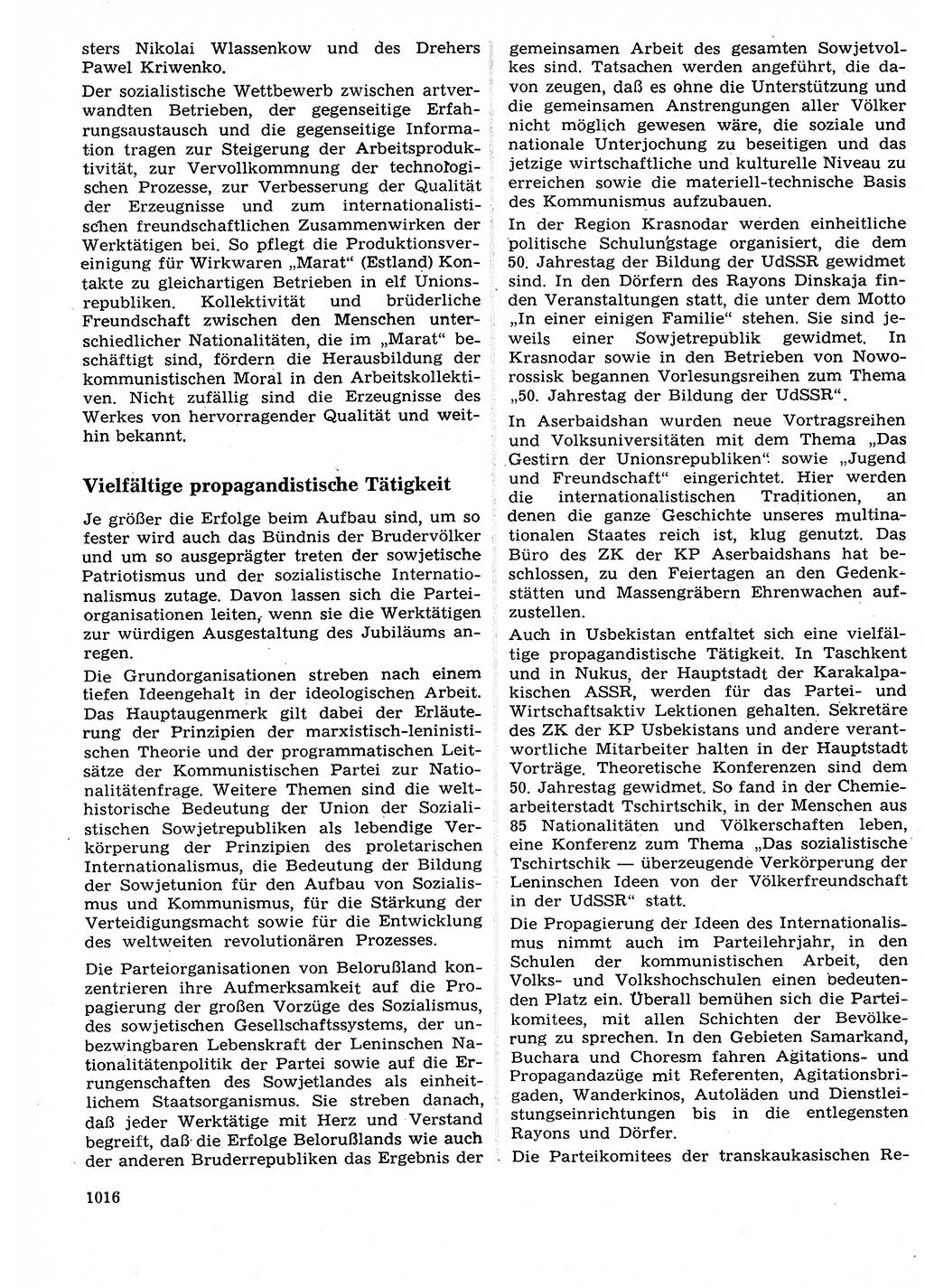 Neuer Weg (NW), Organ des Zentralkomitees (ZK) der SED (Sozialistische Einheitspartei Deutschlands) für Fragen des Parteilebens, 27. Jahrgang [Deutsche Demokratische Republik (DDR)] 1972, Seite 1016 (NW ZK SED DDR 1972, S. 1016)