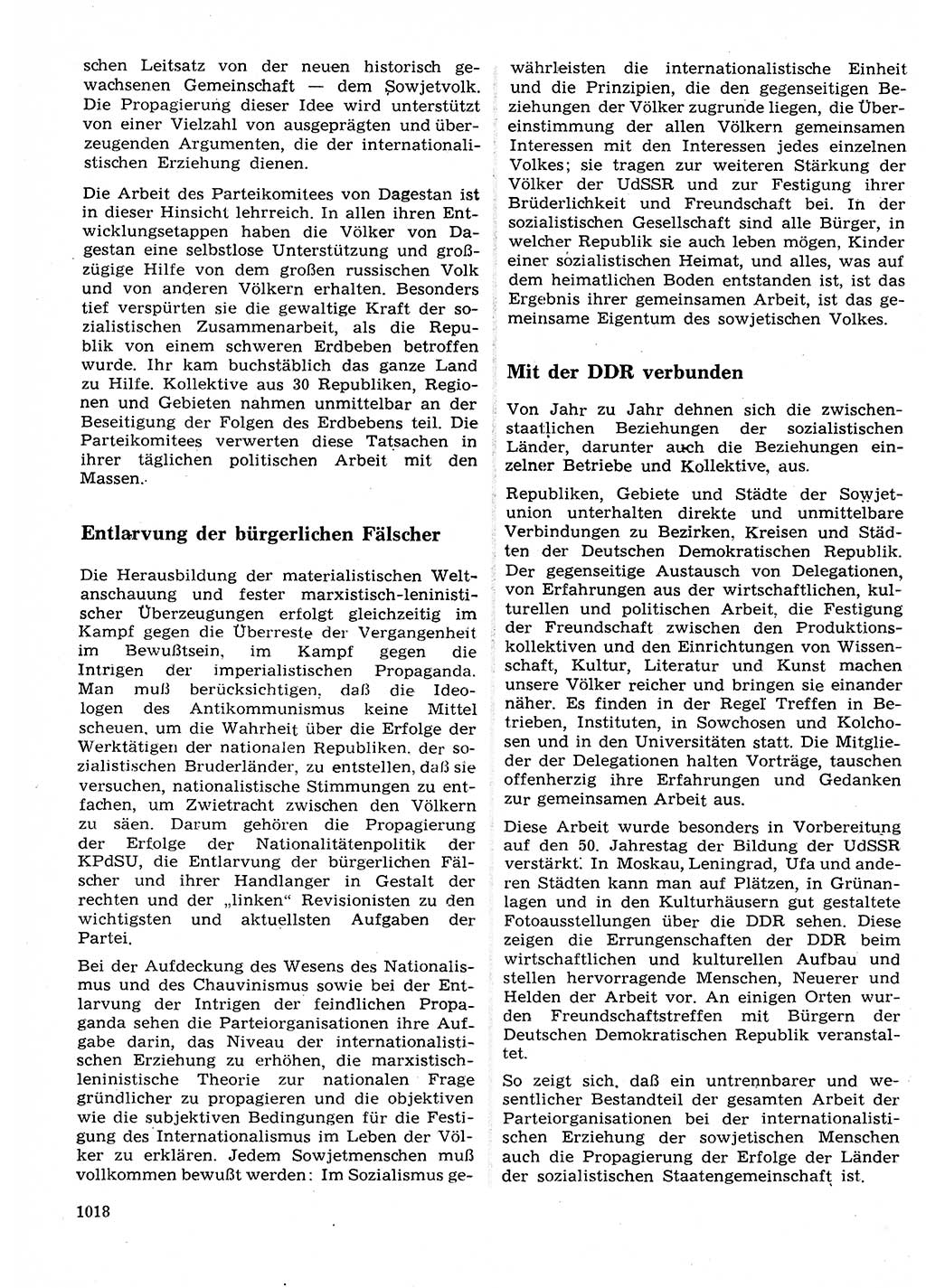 Neuer Weg (NW), Organ des Zentralkomitees (ZK) der SED (Sozialistische Einheitspartei Deutschlands) für Fragen des Parteilebens, 27. Jahrgang [Deutsche Demokratische Republik (DDR)] 1972, Seite 1018 (NW ZK SED DDR 1972, S. 1018)