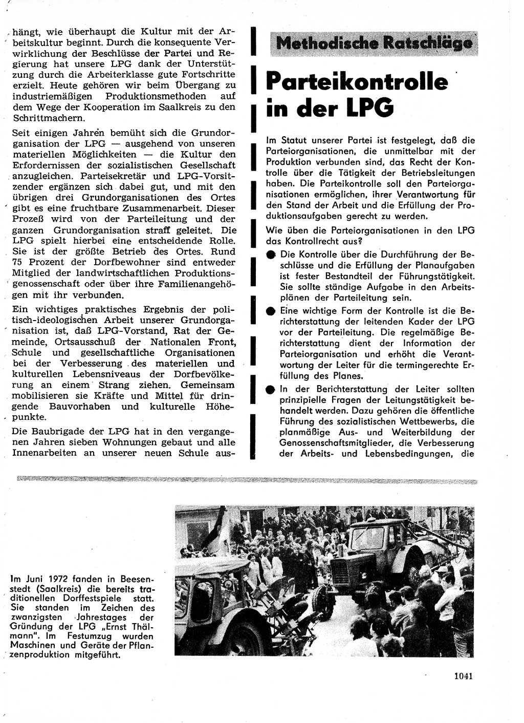 Neuer Weg (NW), Organ des Zentralkomitees (ZK) der SED (Sozialistische Einheitspartei Deutschlands) für Fragen des Parteilebens, 27. Jahrgang [Deutsche Demokratische Republik (DDR)] 1972, Seite 1041 (NW ZK SED DDR 1972, S. 1041)
