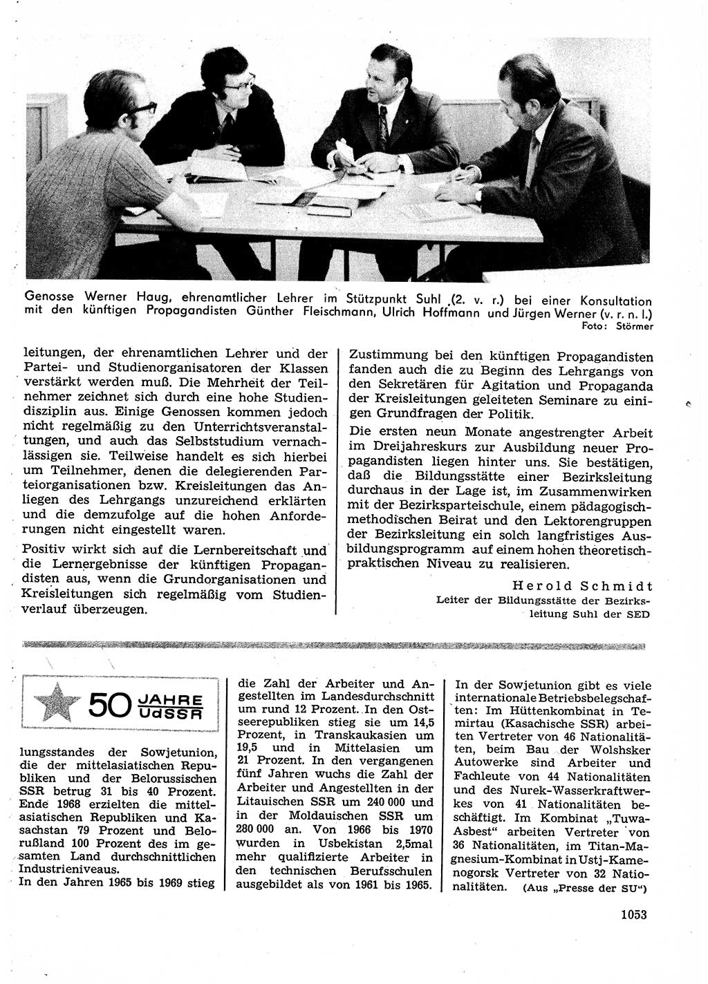 Neuer Weg (NW), Organ des Zentralkomitees (ZK) der SED (Sozialistische Einheitspartei Deutschlands) für Fragen des Parteilebens, 27. Jahrgang [Deutsche Demokratische Republik (DDR)] 1972, Seite 1053 (NW ZK SED DDR 1972, S. 1053)