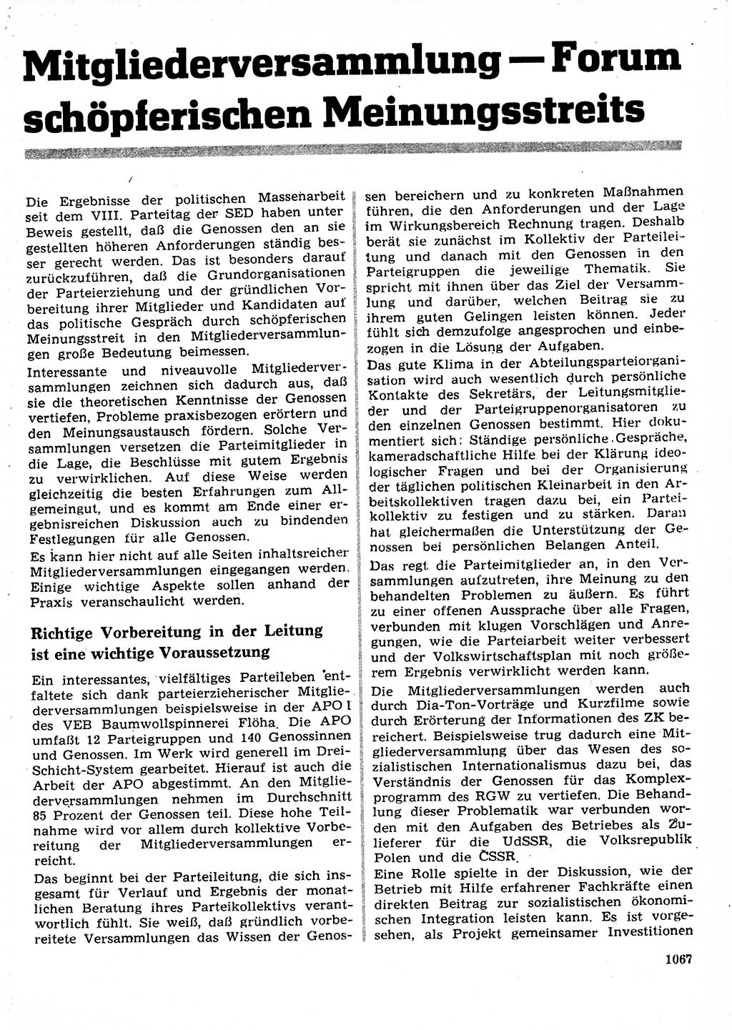 Neuer Weg (NW), Organ des Zentralkomitees (ZK) der SED (Sozialistische Einheitspartei Deutschlands) für Fragen des Parteilebens, 27. Jahrgang [Deutsche Demokratische Republik (DDR)] 1972, Seite 1067 (NW ZK SED DDR 1972, S. 1067)