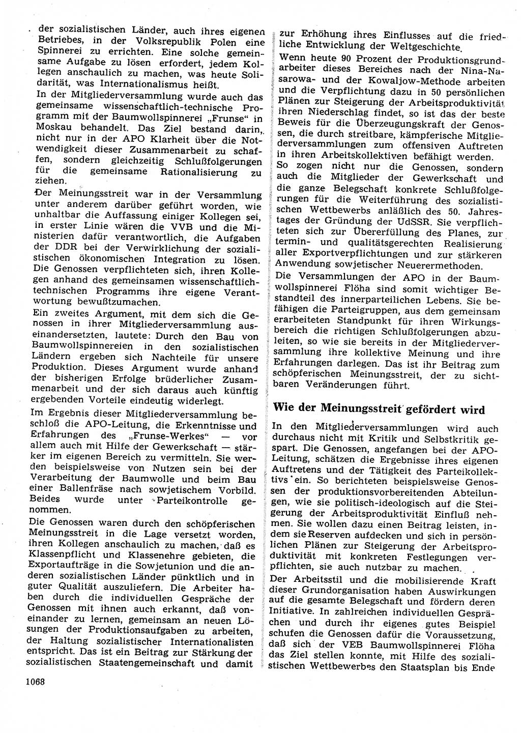 Neuer Weg (NW), Organ des Zentralkomitees (ZK) der SED (Sozialistische Einheitspartei Deutschlands) für Fragen des Parteilebens, 27. Jahrgang [Deutsche Demokratische Republik (DDR)] 1972, Seite 1068 (NW ZK SED DDR 1972, S. 1068)