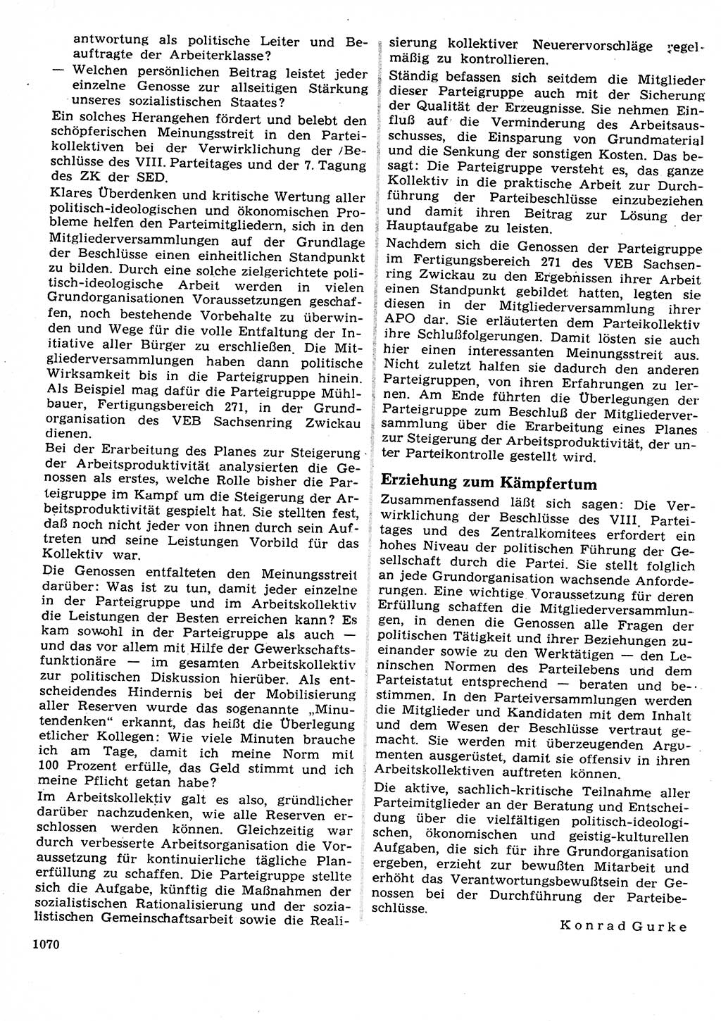 Neuer Weg (NW), Organ des Zentralkomitees (ZK) der SED (Sozialistische Einheitspartei Deutschlands) für Fragen des Parteilebens, 27. Jahrgang [Deutsche Demokratische Republik (DDR)] 1972, Seite 1070 (NW ZK SED DDR 1972, S. 1070)