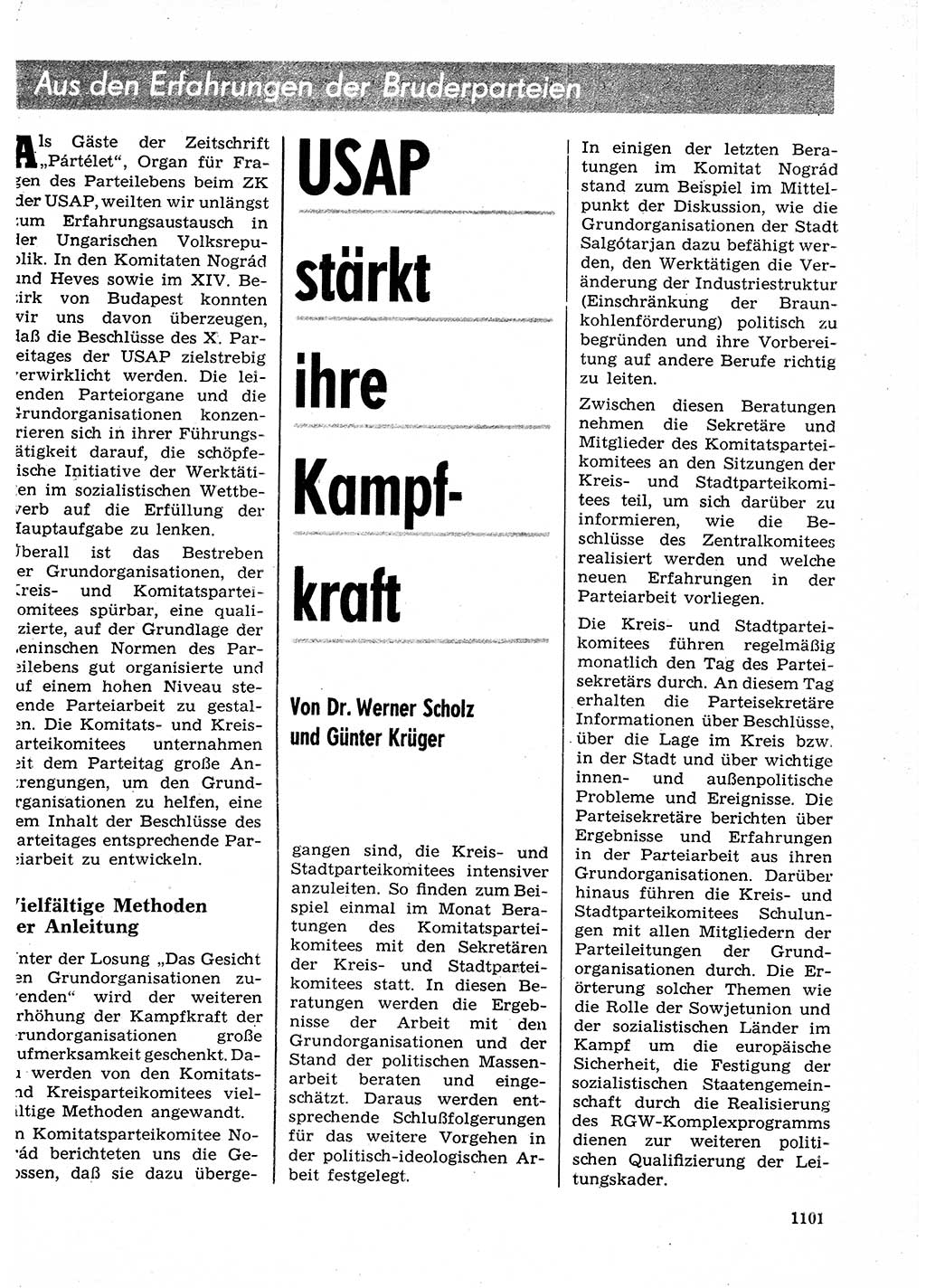 Neuer Weg (NW), Organ des Zentralkomitees (ZK) der SED (Sozialistische Einheitspartei Deutschlands) für Fragen des Parteilebens, 27. Jahrgang [Deutsche Demokratische Republik (DDR)] 1972, Seite 1101 (NW ZK SED DDR 1972, S. 1101)