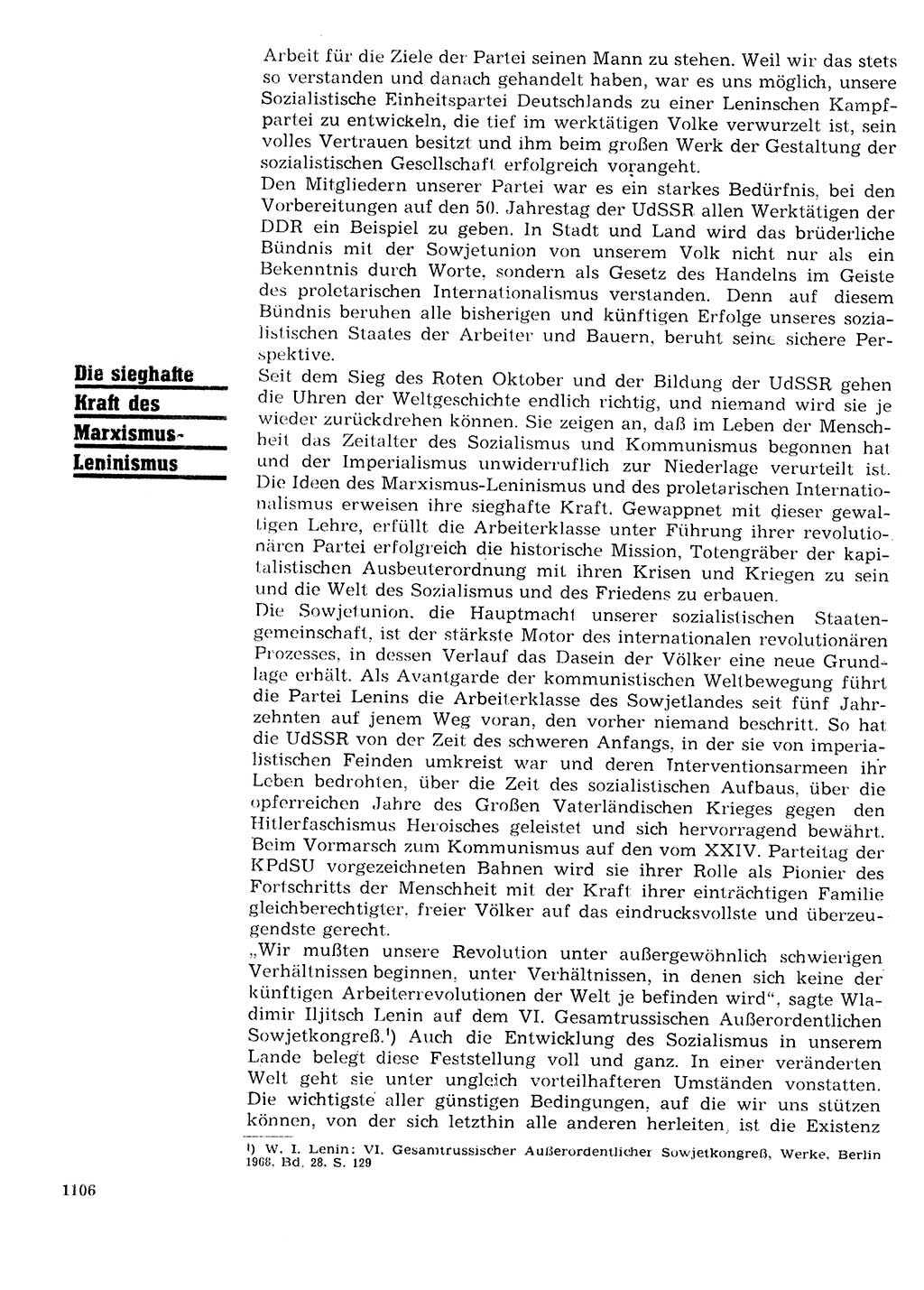 Neuer Weg (NW), Organ des Zentralkomitees (ZK) der SED (Sozialistische Einheitspartei Deutschlands) für Fragen des Parteilebens, 27. Jahrgang [Deutsche Demokratische Republik (DDR)] 1972, Seite 1106 (NW ZK SED DDR 1972, S. 1106)