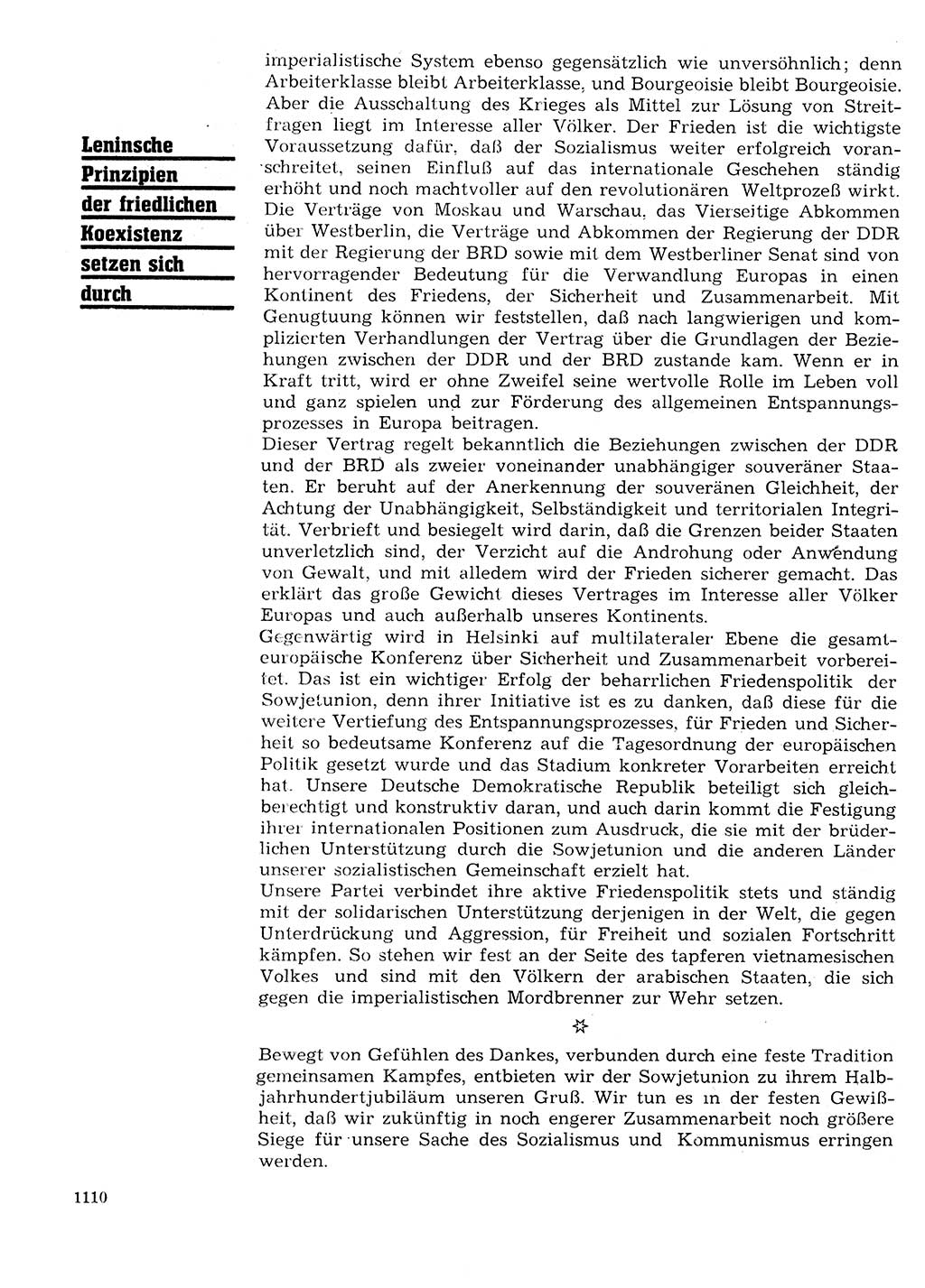 Neuer Weg (NW), Organ des Zentralkomitees (ZK) der SED (Sozialistische Einheitspartei Deutschlands) für Fragen des Parteilebens, 27. Jahrgang [Deutsche Demokratische Republik (DDR)] 1972, Seite 1110 (NW ZK SED DDR 1972, S. 1110)