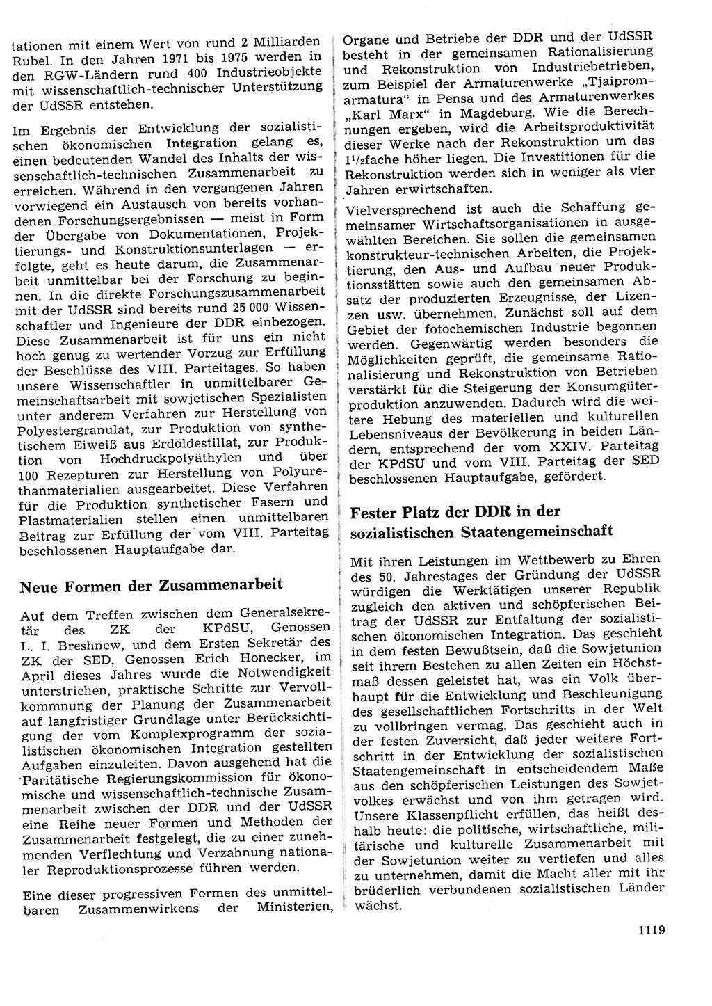 Neuer Weg (NW), Organ des Zentralkomitees (ZK) der SED (Sozialistische Einheitspartei Deutschlands) für Fragen des Parteilebens, 27. Jahrgang [Deutsche Demokratische Republik (DDR)] 1972, Seite 1119 (NW ZK SED DDR 1972, S. 1119)