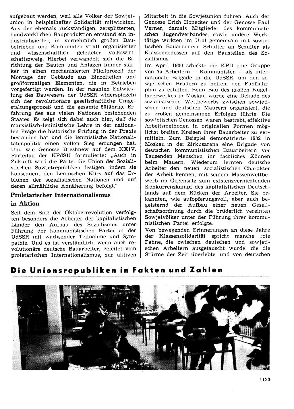Neuer Weg (NW), Organ des Zentralkomitees (ZK) der SED (Sozialistische Einheitspartei Deutschlands) für Fragen des Parteilebens, 27. Jahrgang [Deutsche Demokratische Republik (DDR)] 1972, Seite 1123 (NW ZK SED DDR 1972, S. 1123)