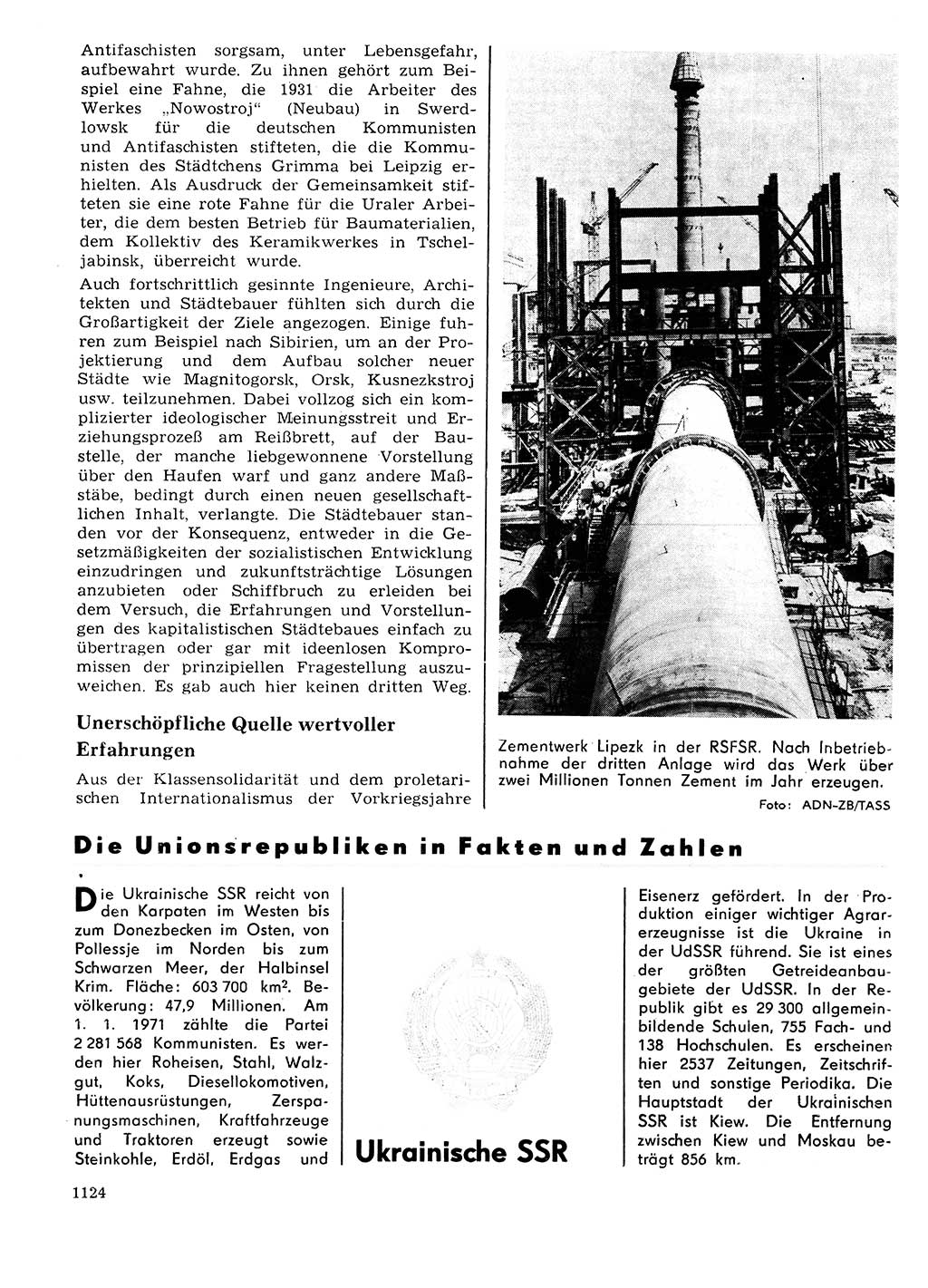 Neuer Weg (NW), Organ des Zentralkomitees (ZK) der SED (Sozialistische Einheitspartei Deutschlands) für Fragen des Parteilebens, 27. Jahrgang [Deutsche Demokratische Republik (DDR)] 1972, Seite 1124 (NW ZK SED DDR 1972, S. 1124)