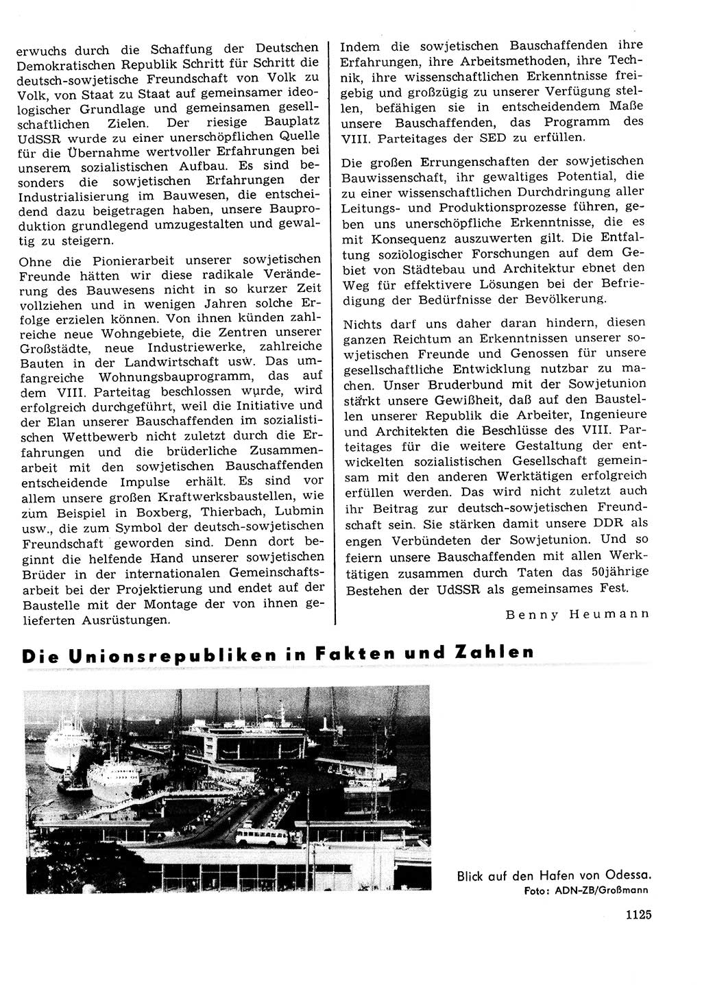 Neuer Weg (NW), Organ des Zentralkomitees (ZK) der SED (Sozialistische Einheitspartei Deutschlands) für Fragen des Parteilebens, 27. Jahrgang [Deutsche Demokratische Republik (DDR)] 1972, Seite 1125 (NW ZK SED DDR 1972, S. 1125)