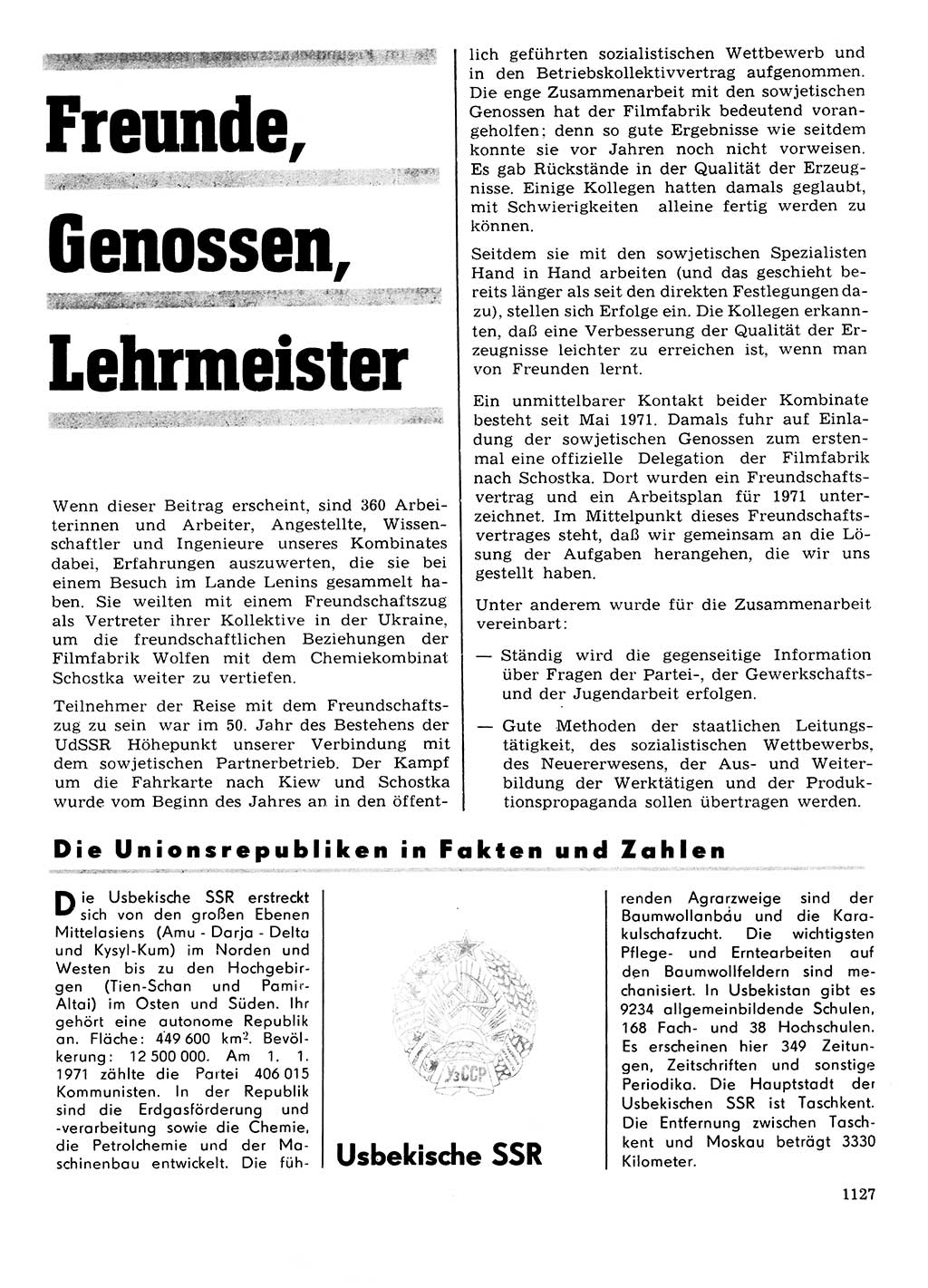 Neuer Weg (NW), Organ des Zentralkomitees (ZK) der SED (Sozialistische Einheitspartei Deutschlands) für Fragen des Parteilebens, 27. Jahrgang [Deutsche Demokratische Republik (DDR)] 1972, Seite 1127 (NW ZK SED DDR 1972, S. 1127)