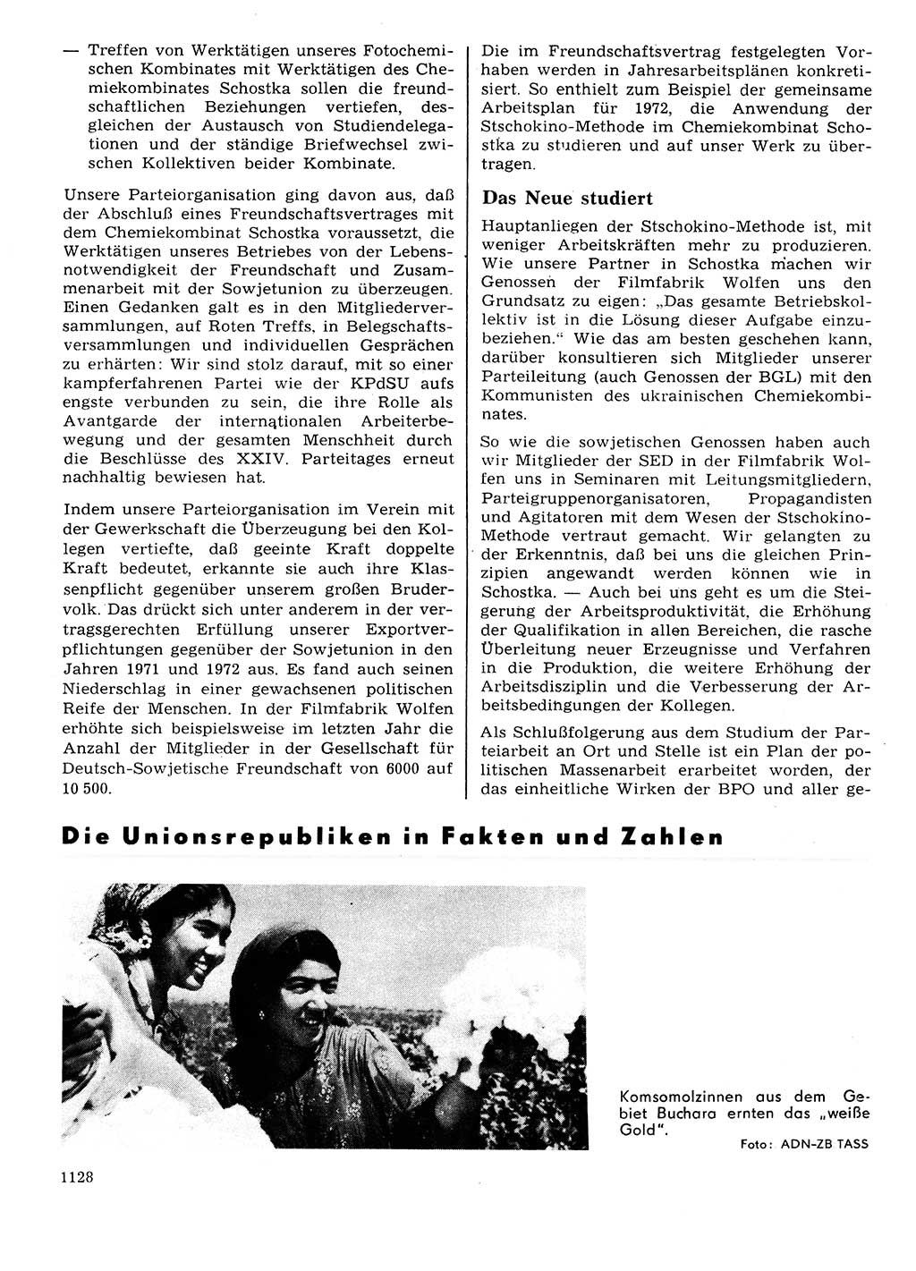Neuer Weg (NW), Organ des Zentralkomitees (ZK) der SED (Sozialistische Einheitspartei Deutschlands) für Fragen des Parteilebens, 27. Jahrgang [Deutsche Demokratische Republik (DDR)] 1972, Seite 1128 (NW ZK SED DDR 1972, S. 1128)