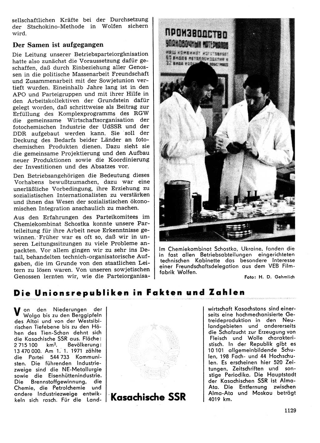Neuer Weg (NW), Organ des Zentralkomitees (ZK) der SED (Sozialistische Einheitspartei Deutschlands) für Fragen des Parteilebens, 27. Jahrgang [Deutsche Demokratische Republik (DDR)] 1972, Seite 1129 (NW ZK SED DDR 1972, S. 1129)