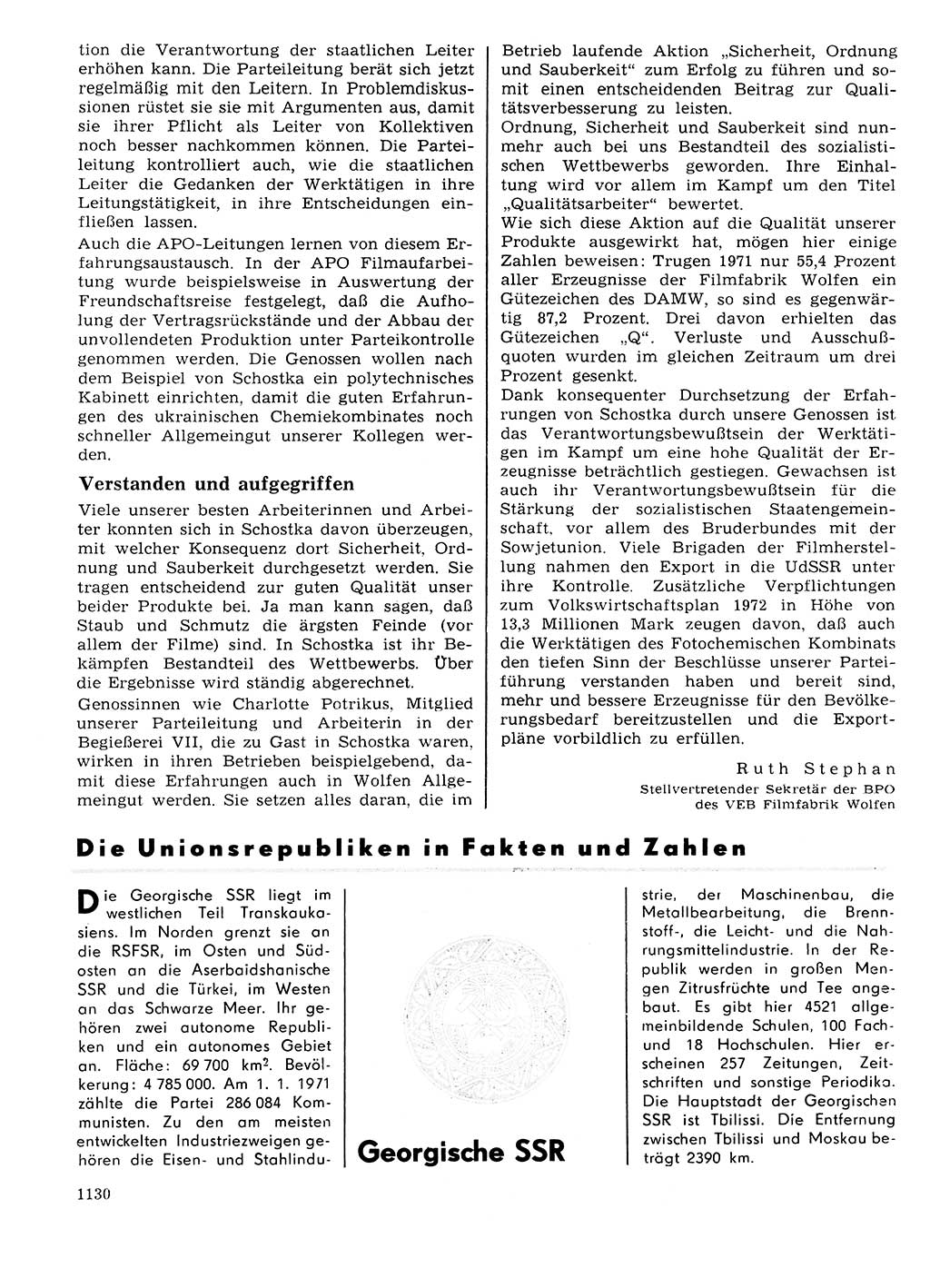 Neuer Weg (NW), Organ des Zentralkomitees (ZK) der SED (Sozialistische Einheitspartei Deutschlands) für Fragen des Parteilebens, 27. Jahrgang [Deutsche Demokratische Republik (DDR)] 1972, Seite 1130 (NW ZK SED DDR 1972, S. 1130)