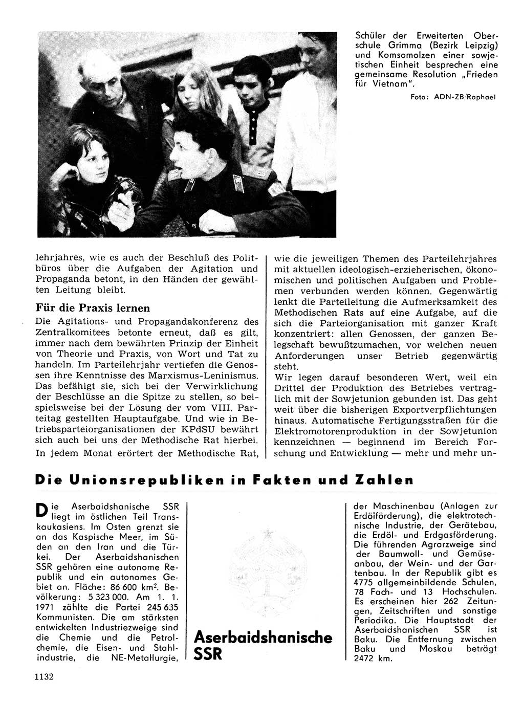 Neuer Weg (NW), Organ des Zentralkomitees (ZK) der SED (Sozialistische Einheitspartei Deutschlands) für Fragen des Parteilebens, 27. Jahrgang [Deutsche Demokratische Republik (DDR)] 1972, Seite 1132 (NW ZK SED DDR 1972, S. 1132)