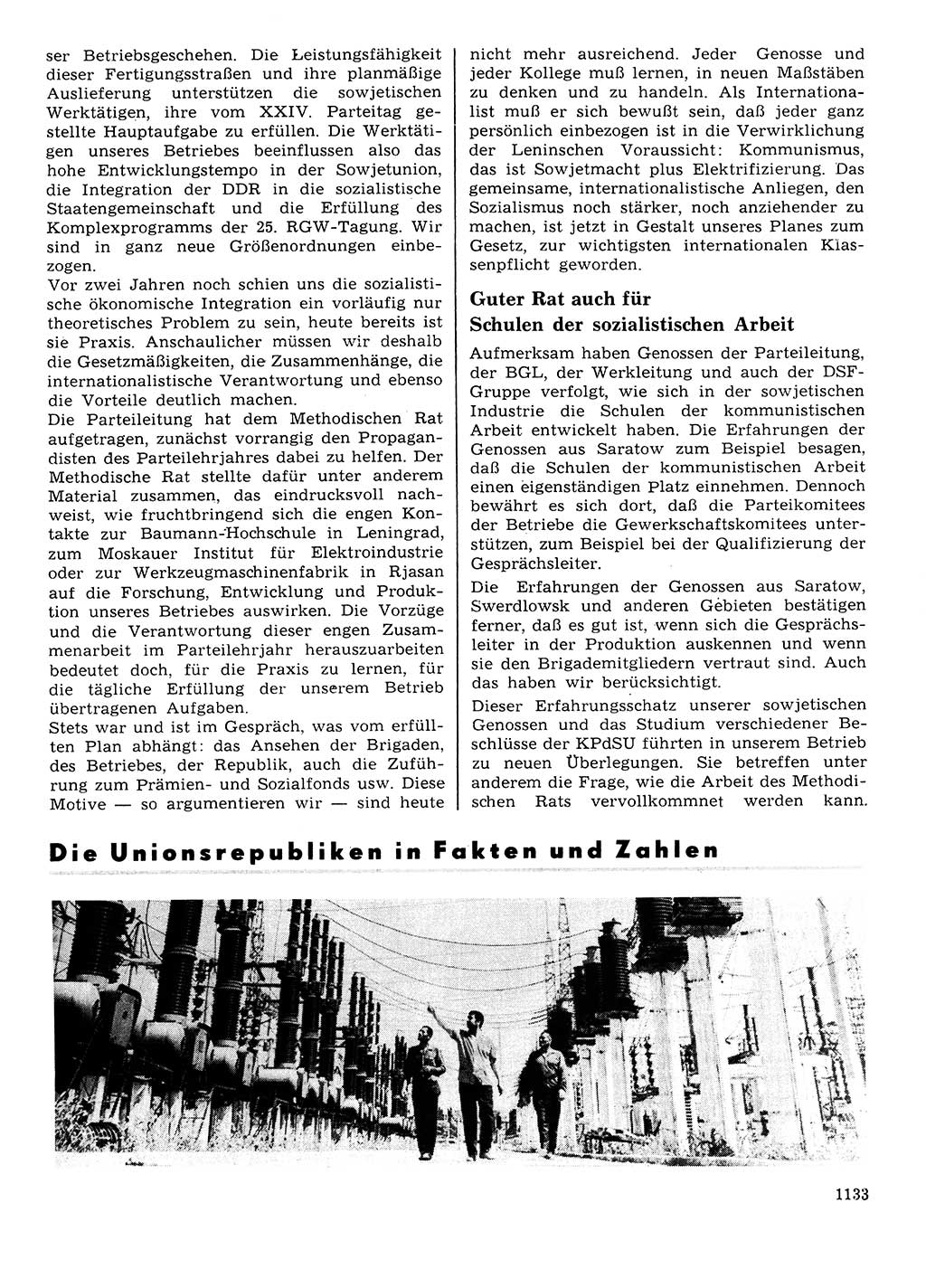 Neuer Weg (NW), Organ des Zentralkomitees (ZK) der SED (Sozialistische Einheitspartei Deutschlands) für Fragen des Parteilebens, 27. Jahrgang [Deutsche Demokratische Republik (DDR)] 1972, Seite 1133 (NW ZK SED DDR 1972, S. 1133)