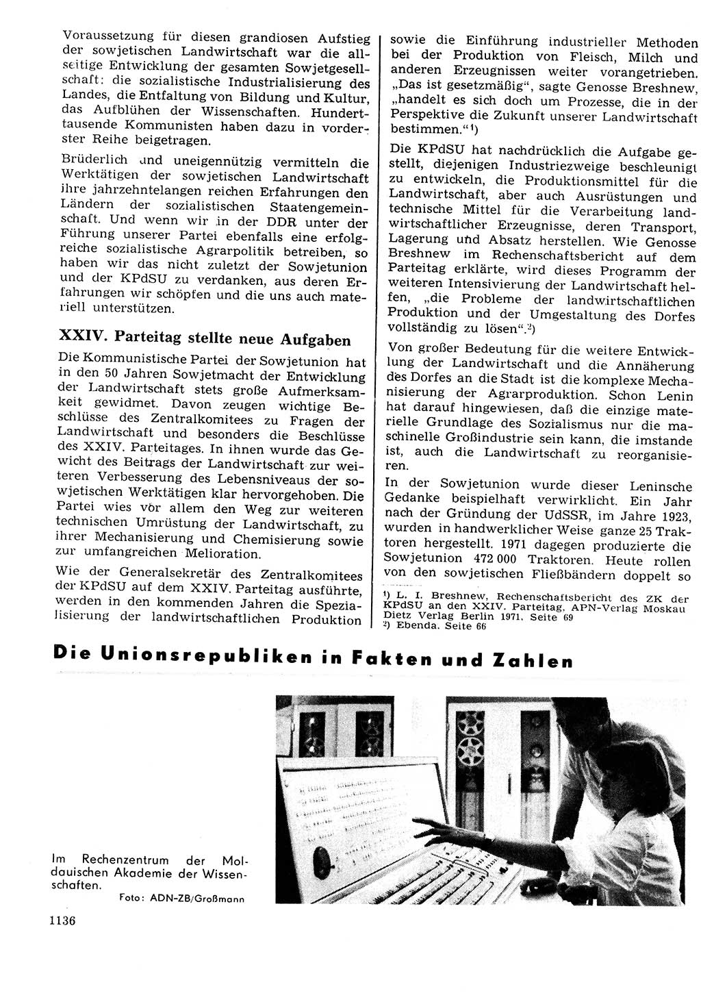 Neuer Weg (NW), Organ des Zentralkomitees (ZK) der SED (Sozialistische Einheitspartei Deutschlands) für Fragen des Parteilebens, 27. Jahrgang [Deutsche Demokratische Republik (DDR)] 1972, Seite 1136 (NW ZK SED DDR 1972, S. 1136)