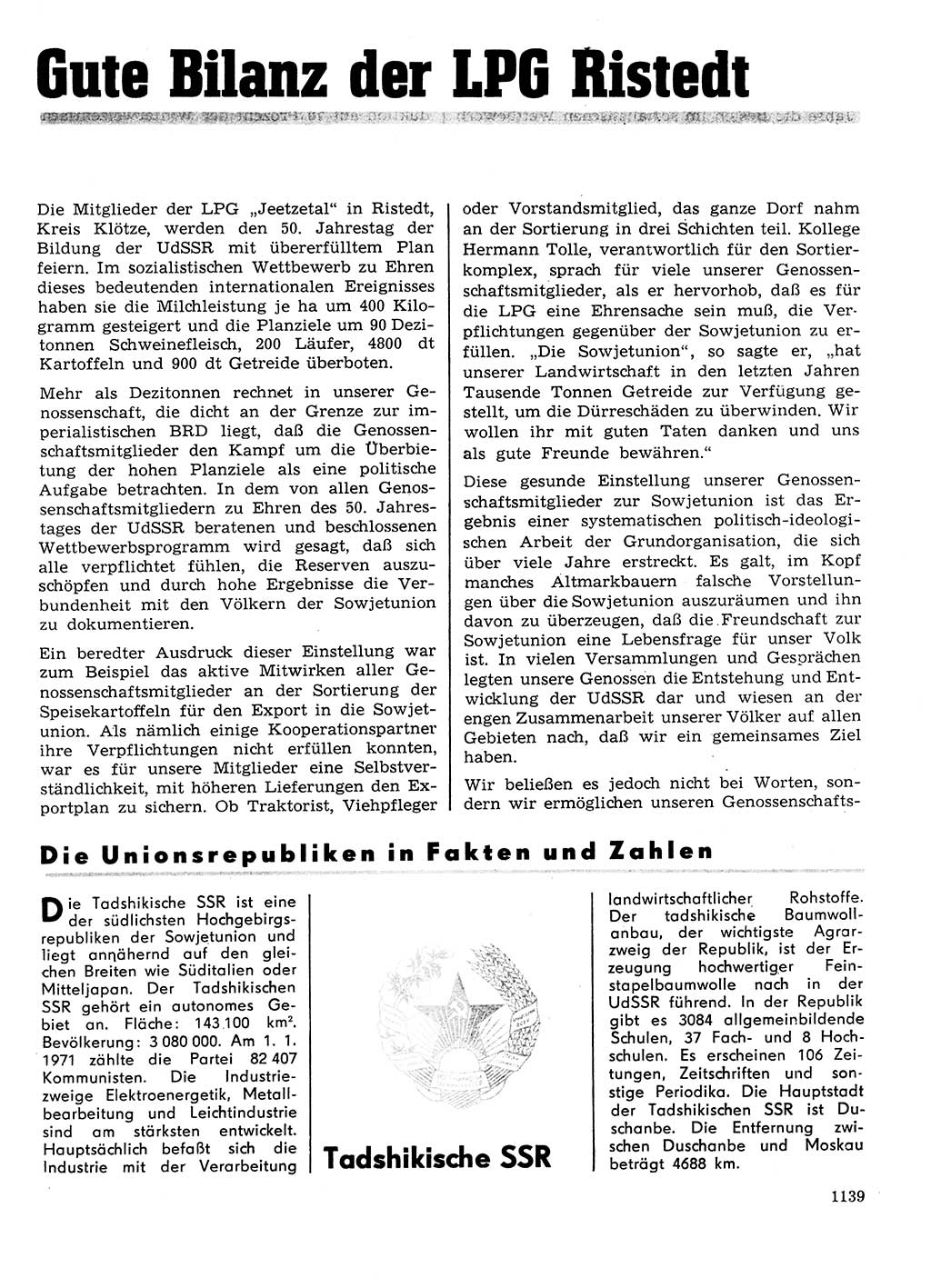 Neuer Weg (NW), Organ des Zentralkomitees (ZK) der SED (Sozialistische Einheitspartei Deutschlands) für Fragen des Parteilebens, 27. Jahrgang [Deutsche Demokratische Republik (DDR)] 1972, Seite 1139 (NW ZK SED DDR 1972, S. 1139)