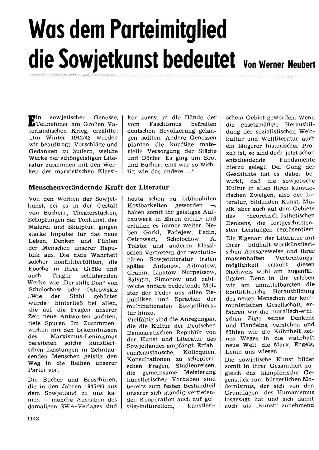 Neuer Weg (NW), Organ des Zentralkomitees (ZK) der SED (Sozialistische Einheitspartei Deutschlands) für Fragen des Parteilebens, 27. Jahrgang [Deutsche Demokratische Republik (DDR)] 1972, Seite 1148 (NW ZK SED DDR 1972, S. 1148)