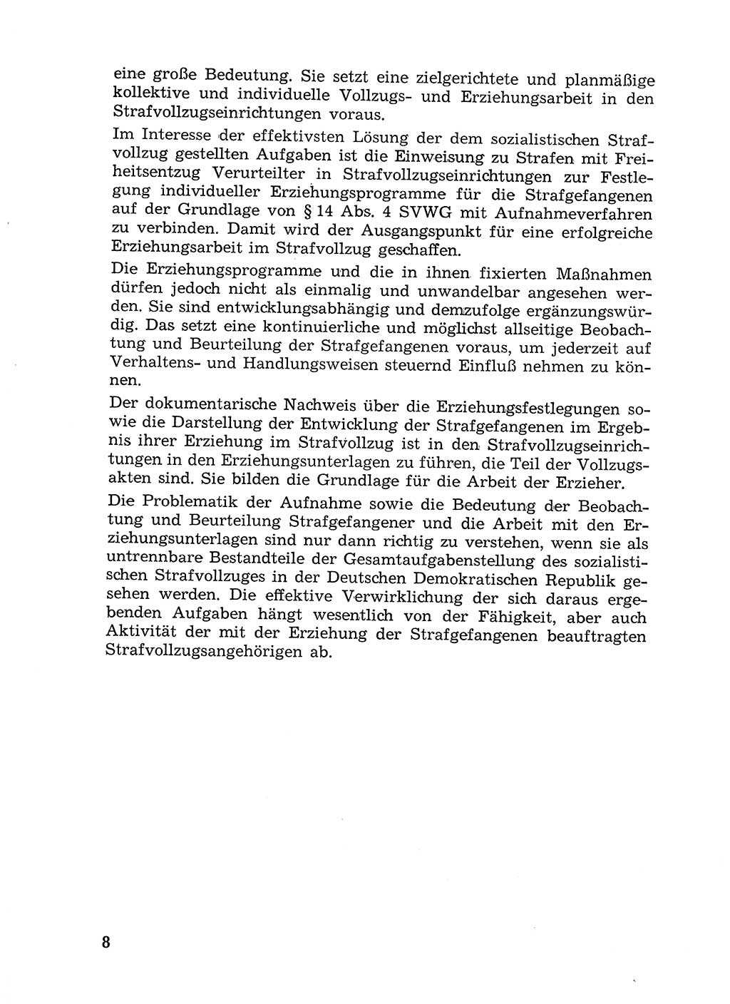 Sozialistischer Strafvollzug (SV) [Deutsche Demokratische Republik (DDR)] 1972, Seite 8 (Soz. SV DDR 1972, S. 8)